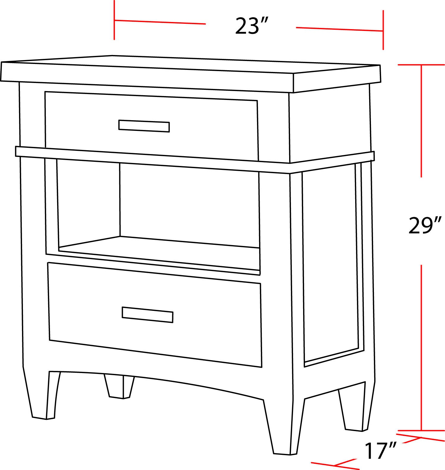 Americana Modern Bedroom - 2 Drawer Nightstand - Urban Living Furniture (Los Angeles, CA)