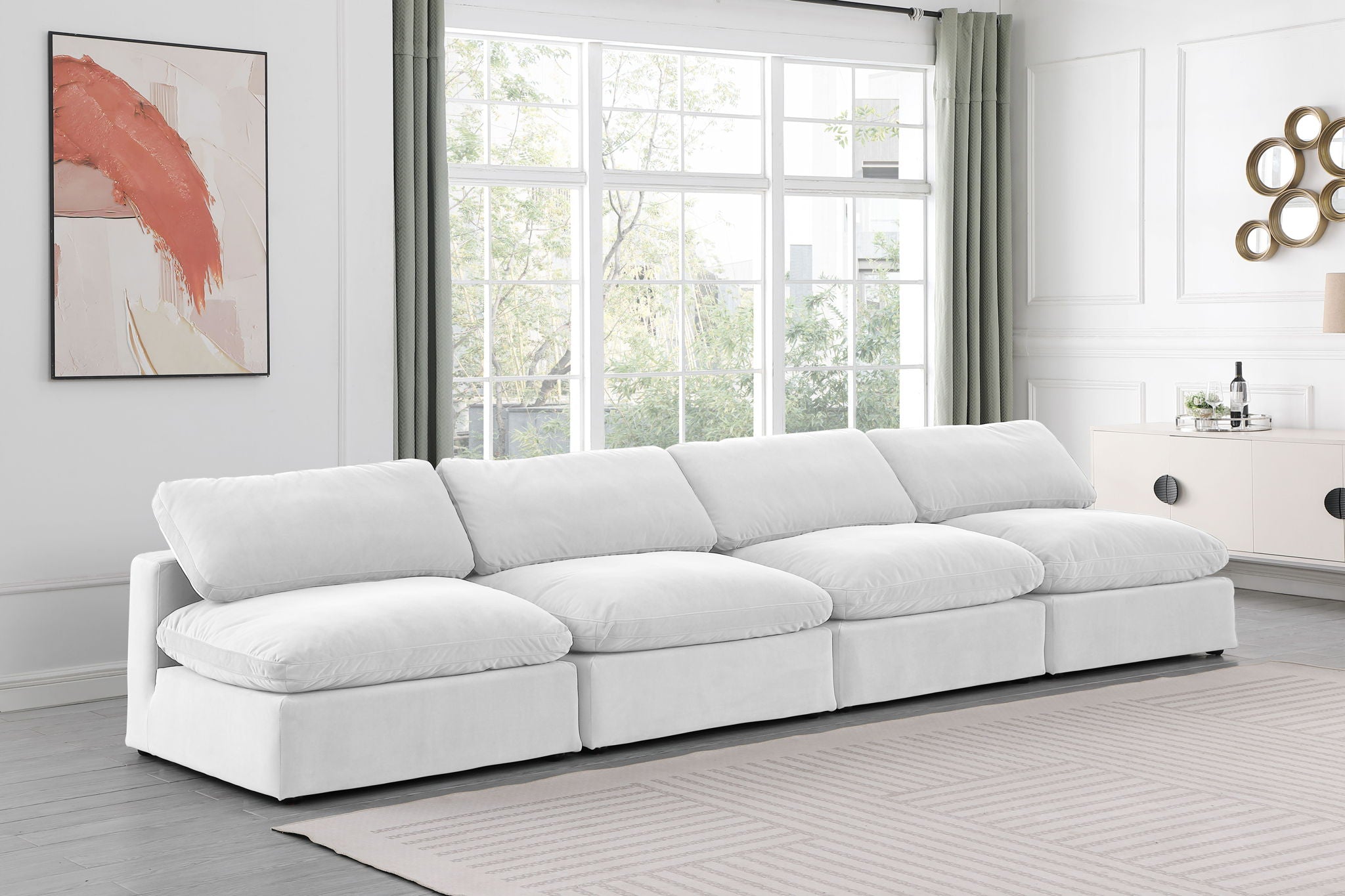Comfy - Velvet Modular Armless Sofa 4 Seats - Urban Living Furniture (Los Angeles, CA)
