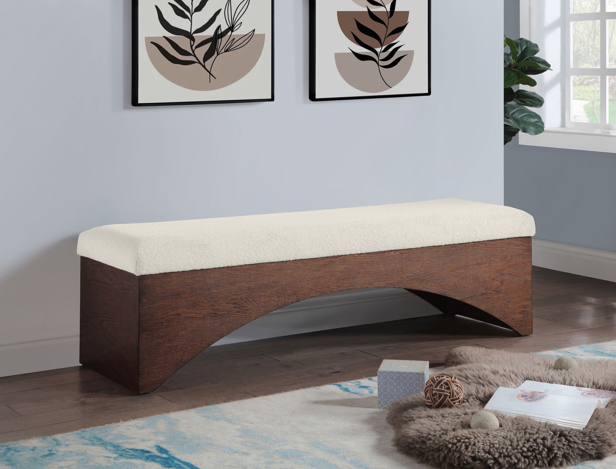 Lawson - Bench With Brown Base - Urban Living Furniture (Los Angeles, CA)
