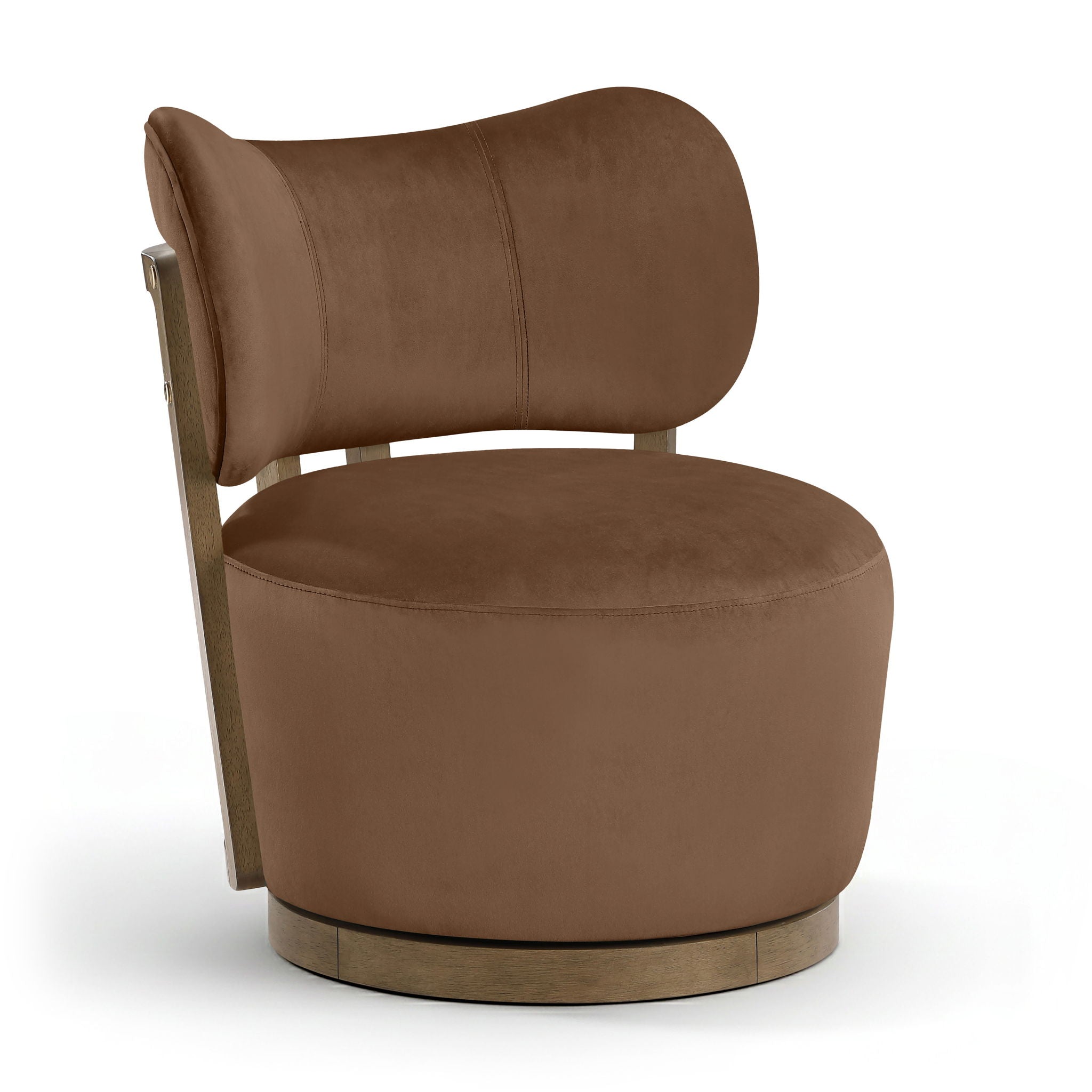 Elara - Velvet Upholstered Swivel Accent Chair - Stained Brown - Urban Living Furniture (Los Angeles, CA)
