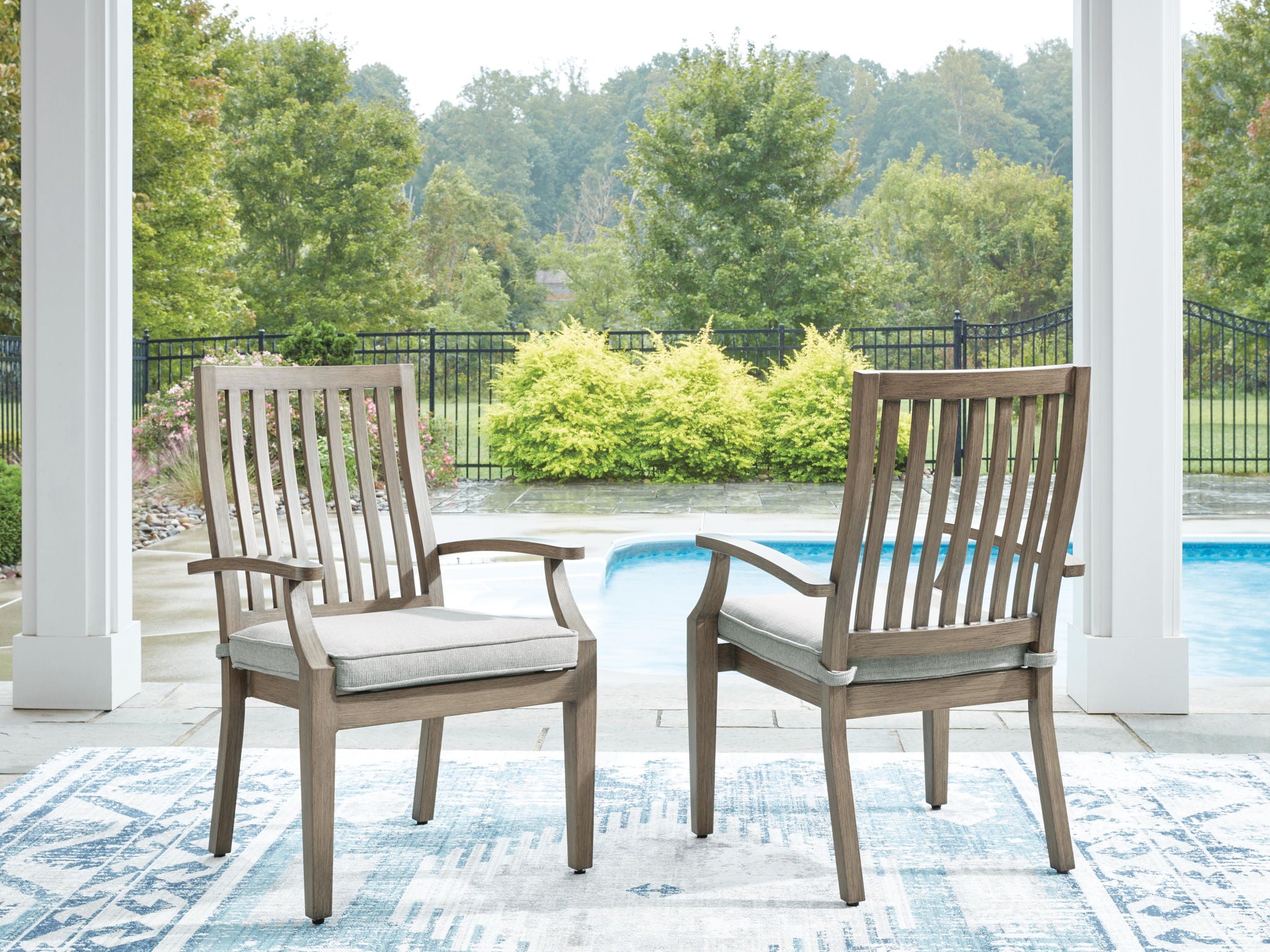 Rainier Ranch - Arm Chair With Cushion (Set of 2) - Brown / Beige - Urban Living Furniture (Los Angeles, CA)