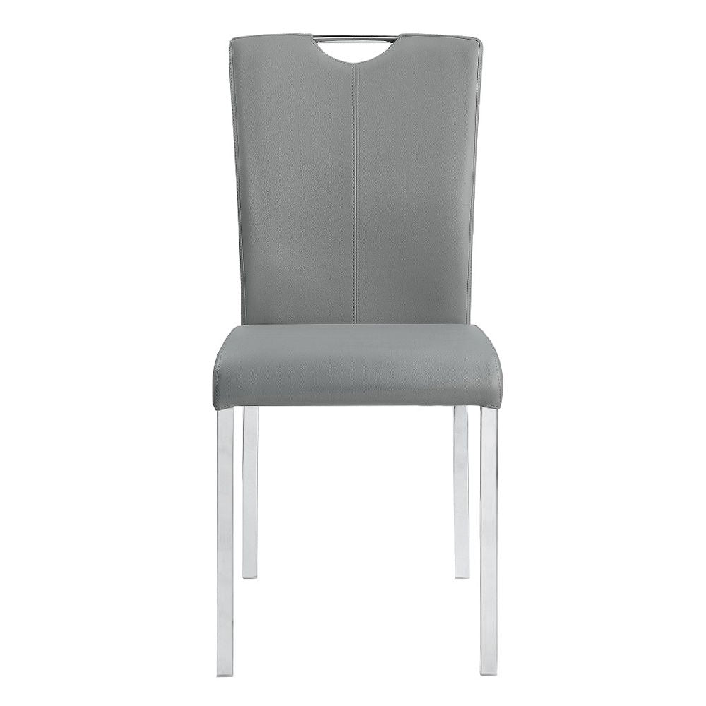 Pagan - Side Chair (Set of 2) - Gray Synthetic Leather & Chrome - Urban Living Furniture (Los Angeles, CA)