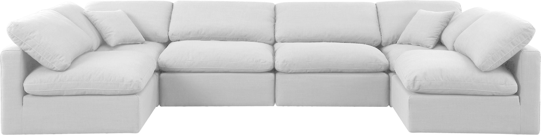 Indulge - Linen 6 Piece Modular U-Shaped Sectional - White - Urban Living Furniture (Los Angeles, CA)