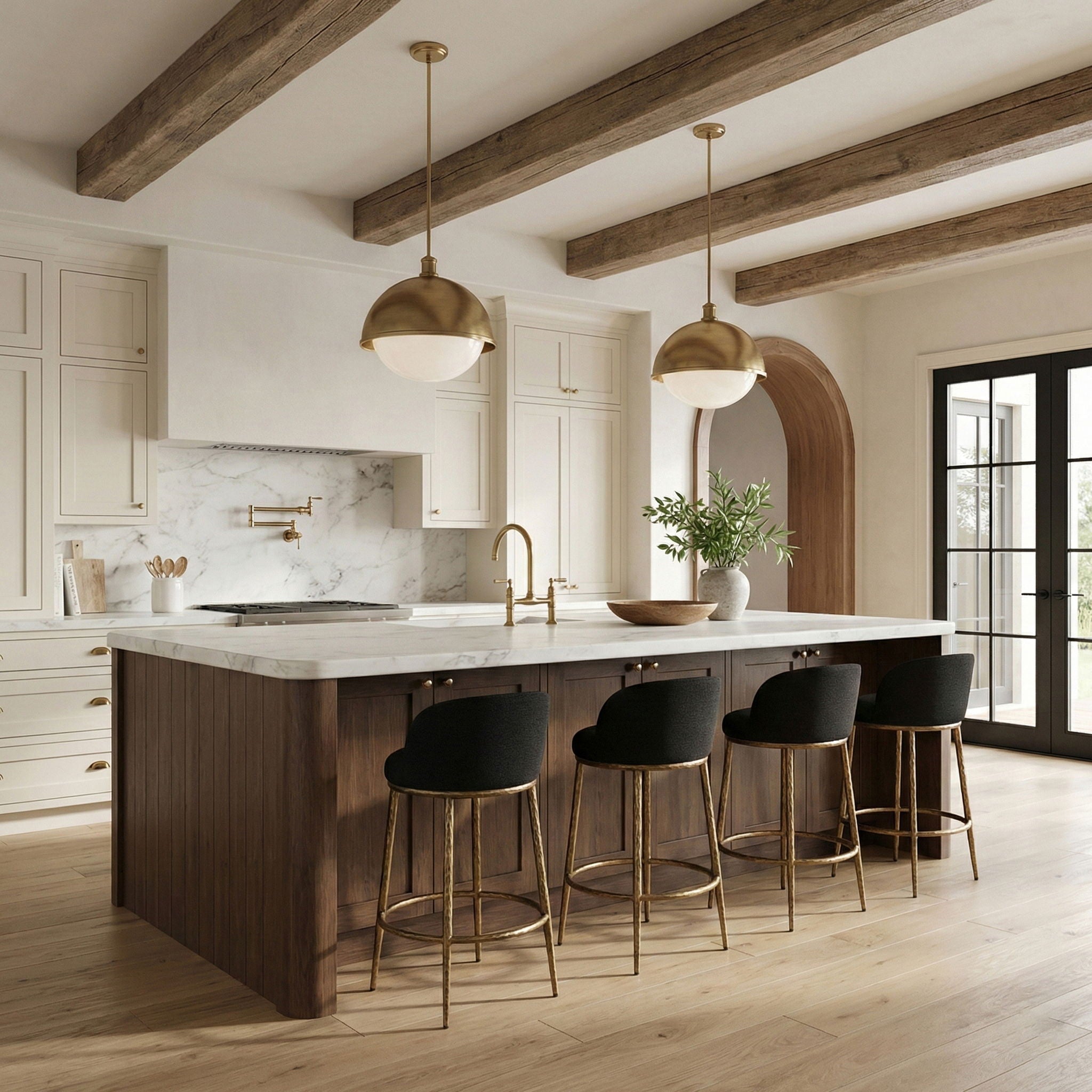 Ferro - Upholstered Counter Stool With Brushed Gold Base - Urban Living Furniture (Los Angeles, CA)