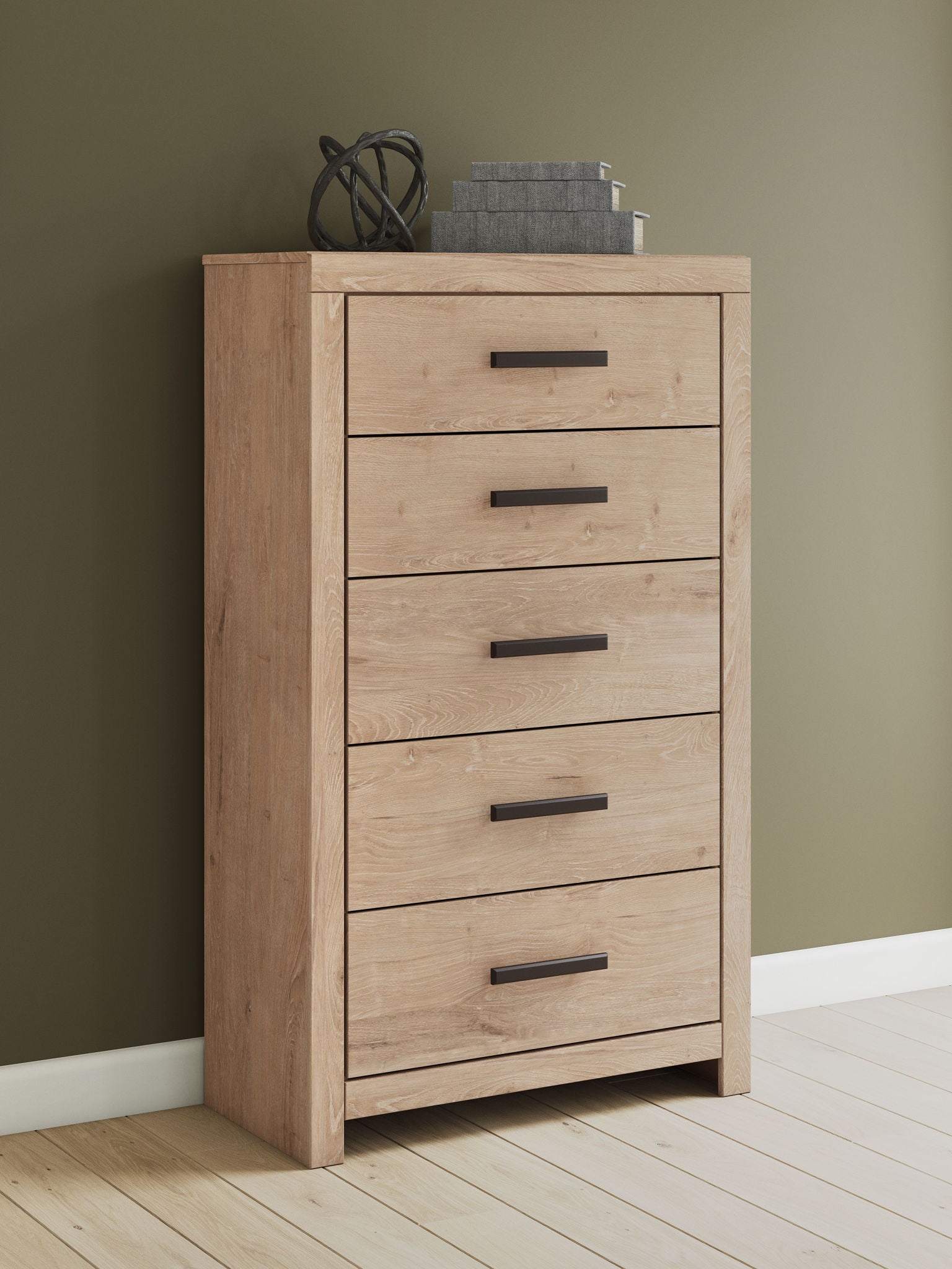 Sanginlane - Tan - Five Drawer Chest - Urban Living Furniture (Los Angeles, CA)