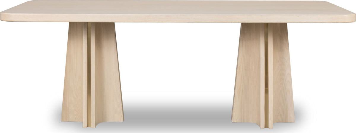Zinnia - Ash Wood Double Pedestal Dining Table - White Sand