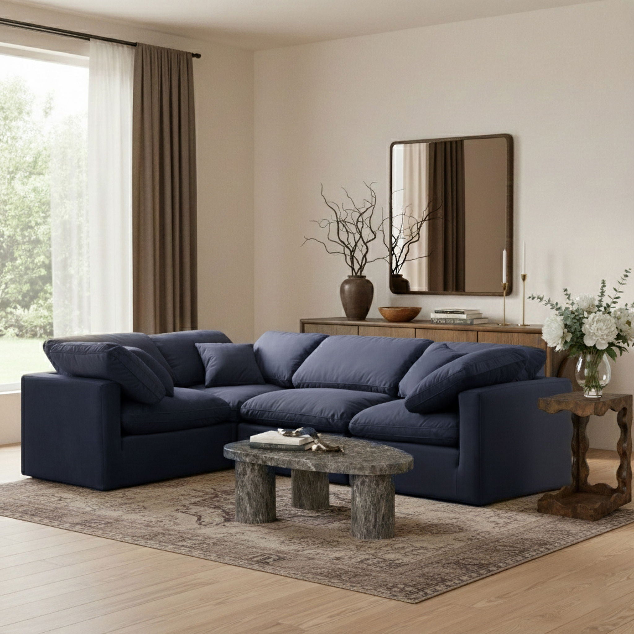 Indulge - Velvet 4 Piece Modular Corner Sectional - Urban Living Furniture (Los Angeles, CA)
