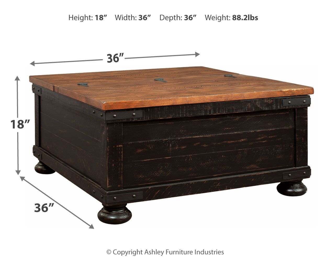 Valebeck - Black / Brown - Lift Top Cocktail Table - Urban Living Furniture (Los Angeles, CA)