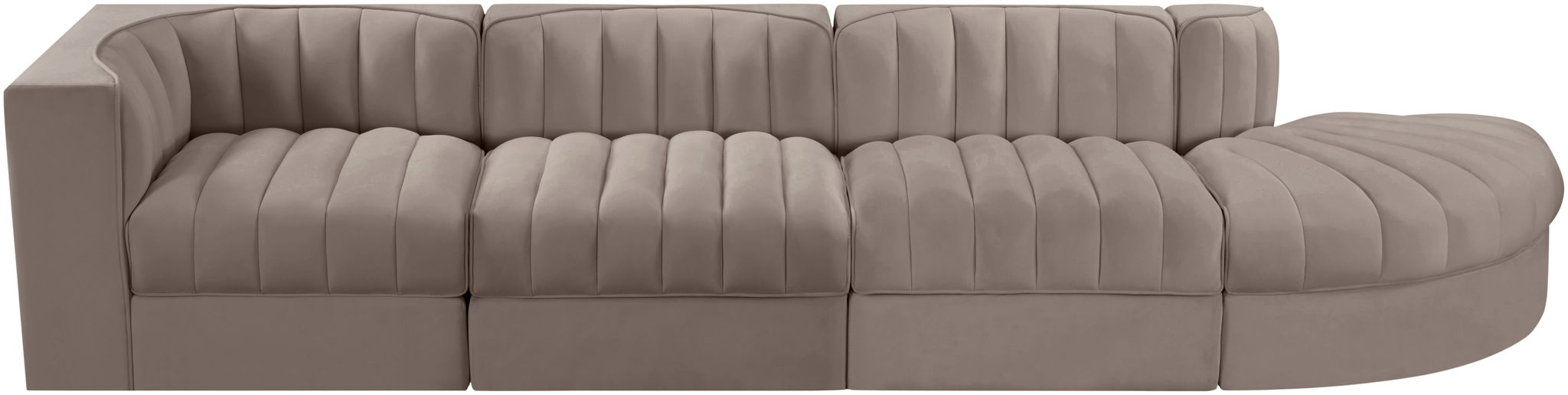 Rummi - Velvet Performance Fabric Upholstered 4 Piece Modular Sectional With Reverse Corner Chair - Urban Living Furniture (Los Angeles, CA)