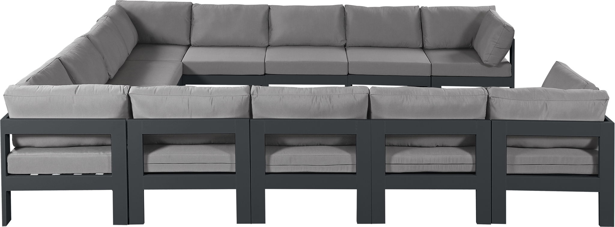 Nizuc - Outdoor Patio 12 Piece Modular Sectional With Gray Frame - Urban Living Furniture (Los Angeles, CA)
