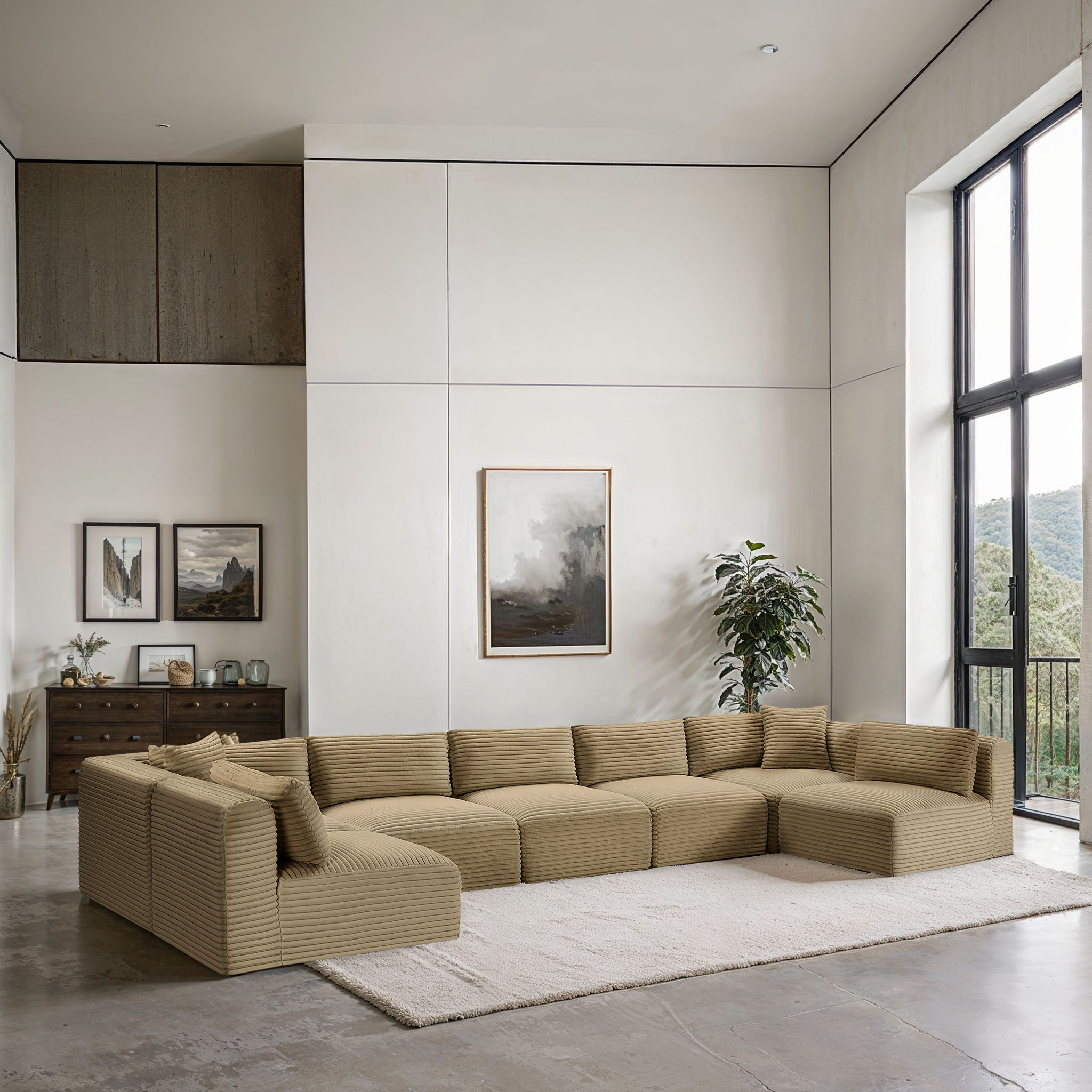 Shaggy - 7 Piece Modular U-Shaped Armless Sectional - Urban Living Furniture (Los Angeles, CA)
