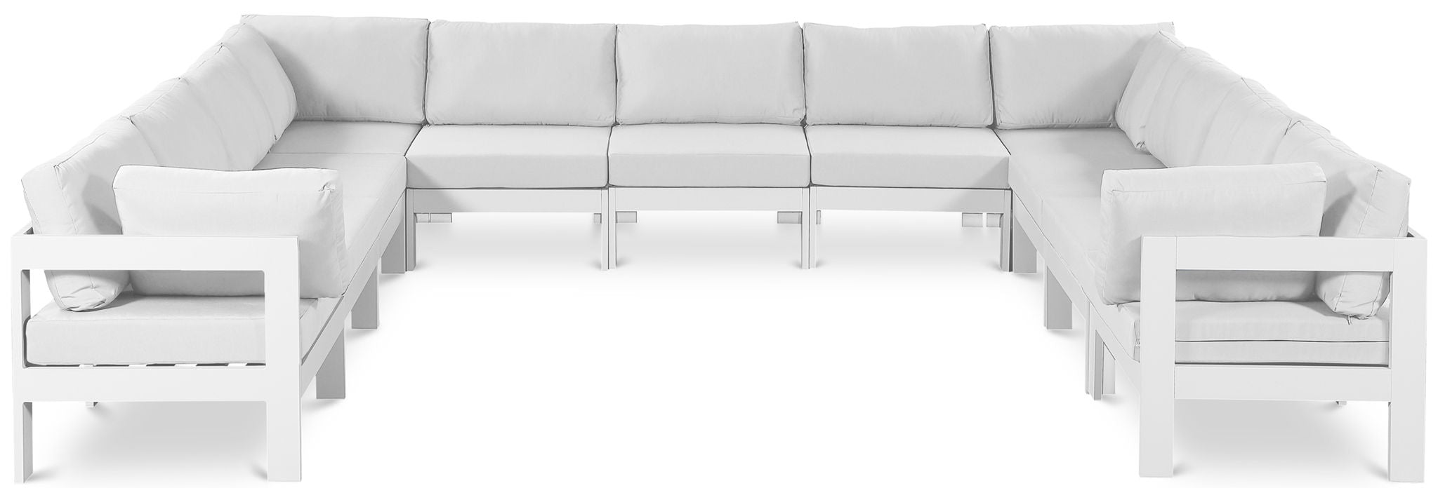Nizuc - Outdoor Patio 11 Piece Modular Sectional With White Frame - Urban Living Furniture (Los Angeles, CA)