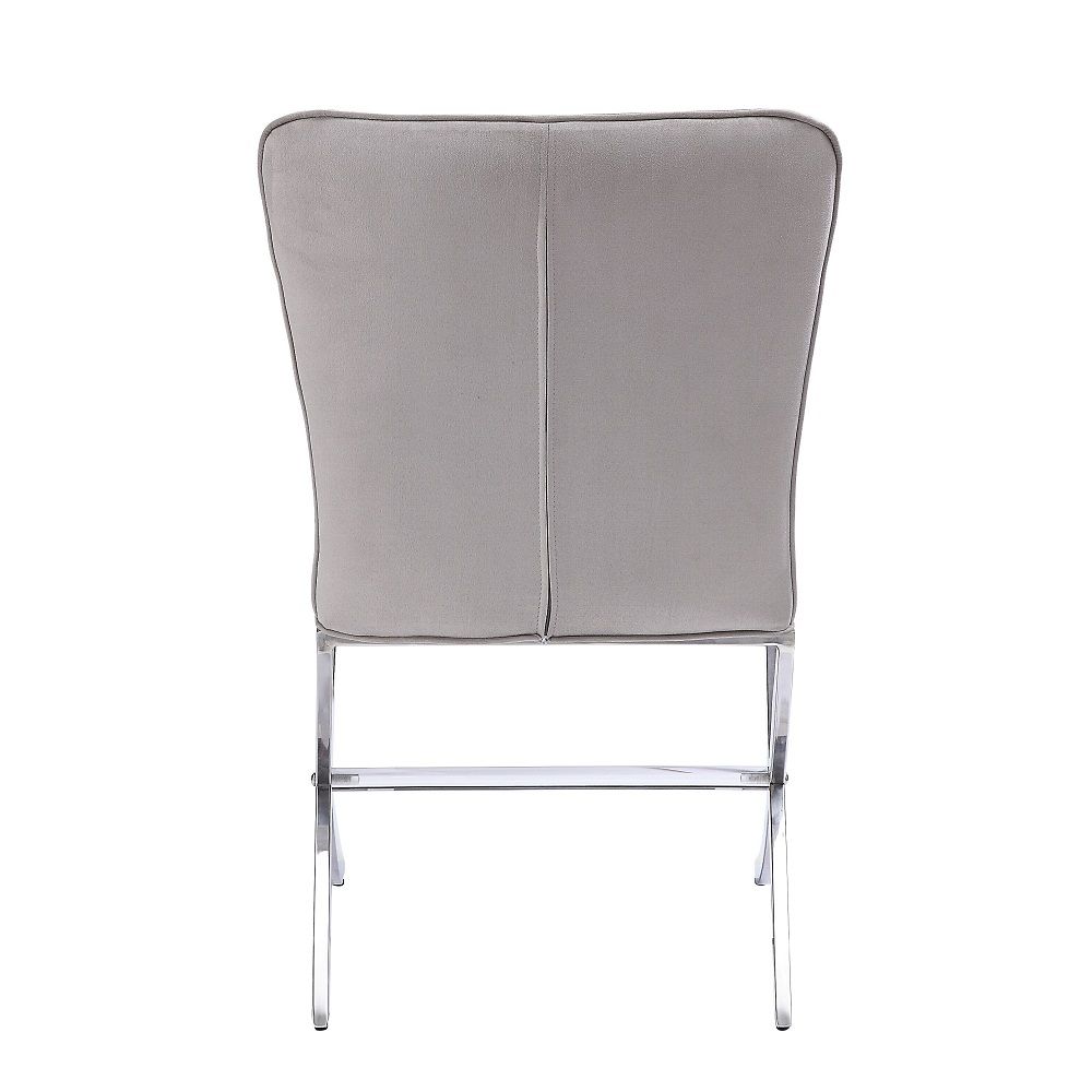 Daire - Side Chair (Set of 2) - Light Gray Velvet & Chrome - Urban Living Furniture (Los Angeles, CA)