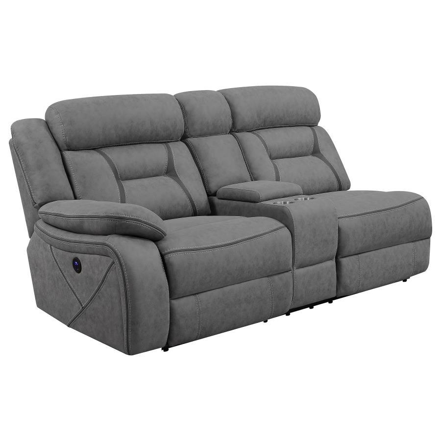 Higgins - Upholstered LAF Power Loveseat - Gray - Urban Living Furniture (Los Angeles, CA)