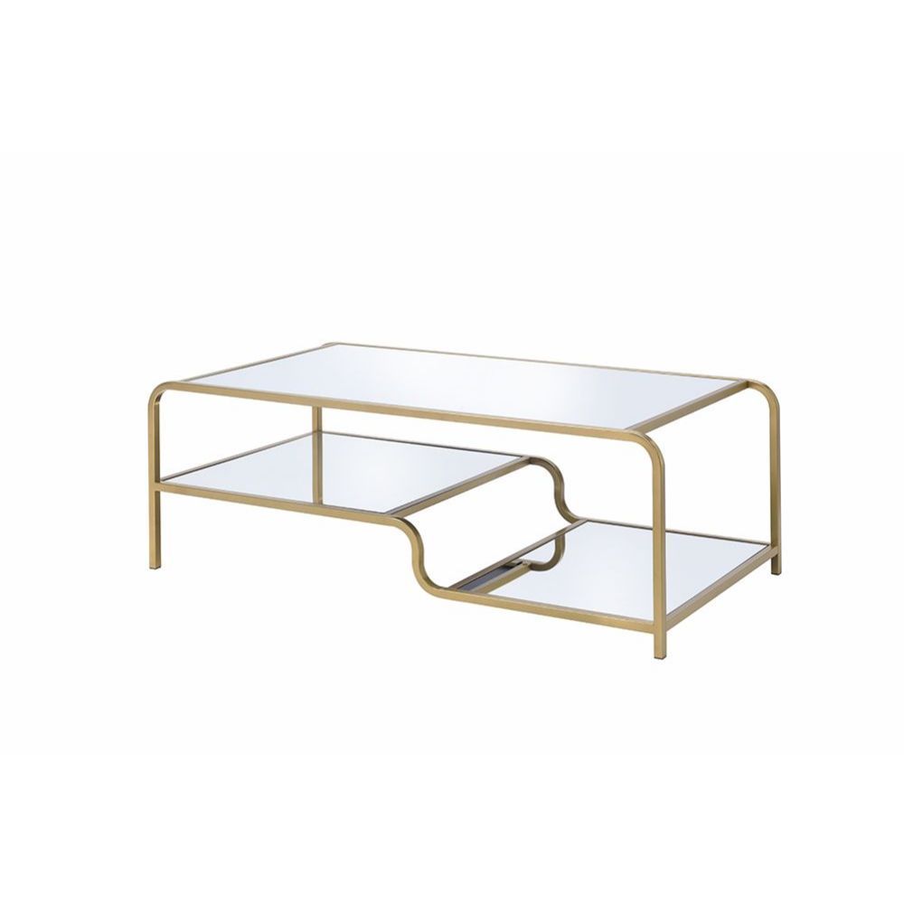 Astrid - Coffee Table - Mirrored & Gold - Urban Living Furniture (Los Angeles, CA)