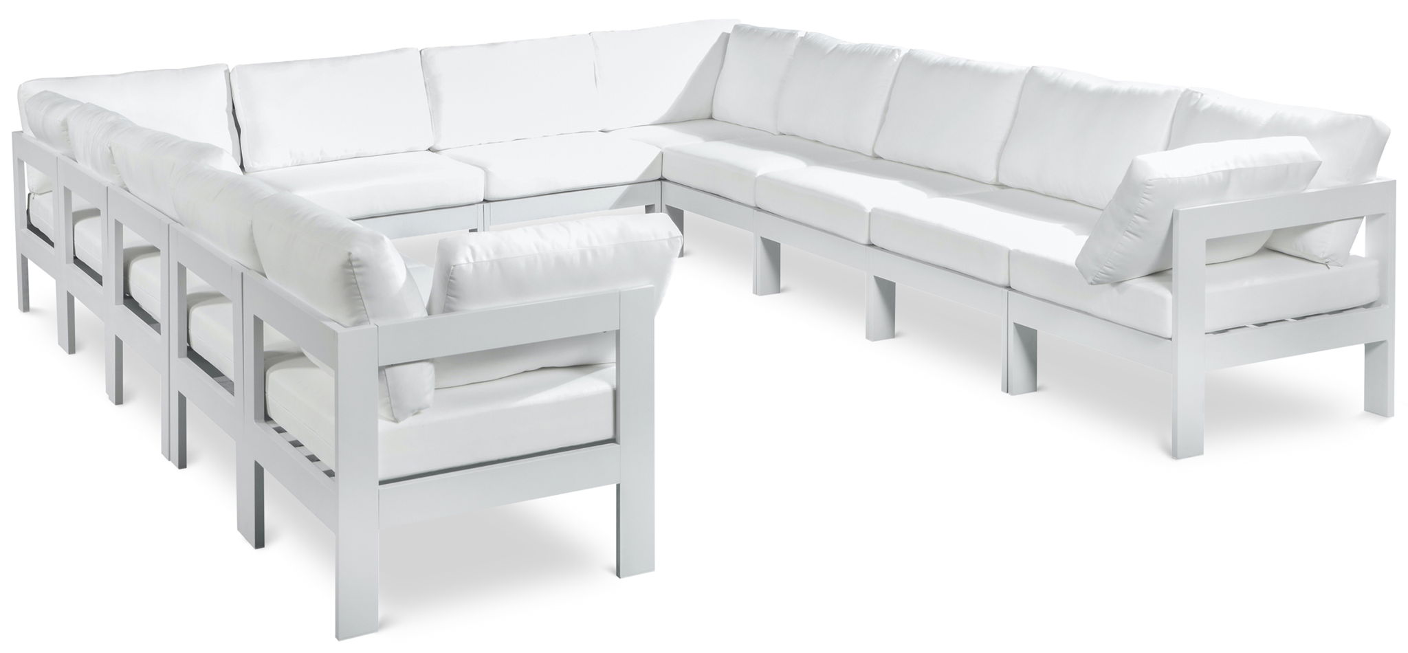 Nizuc - Outdoor Patio 12 Piece Modular Sectional With White Frame - Urban Living Furniture (Los Angeles, CA)