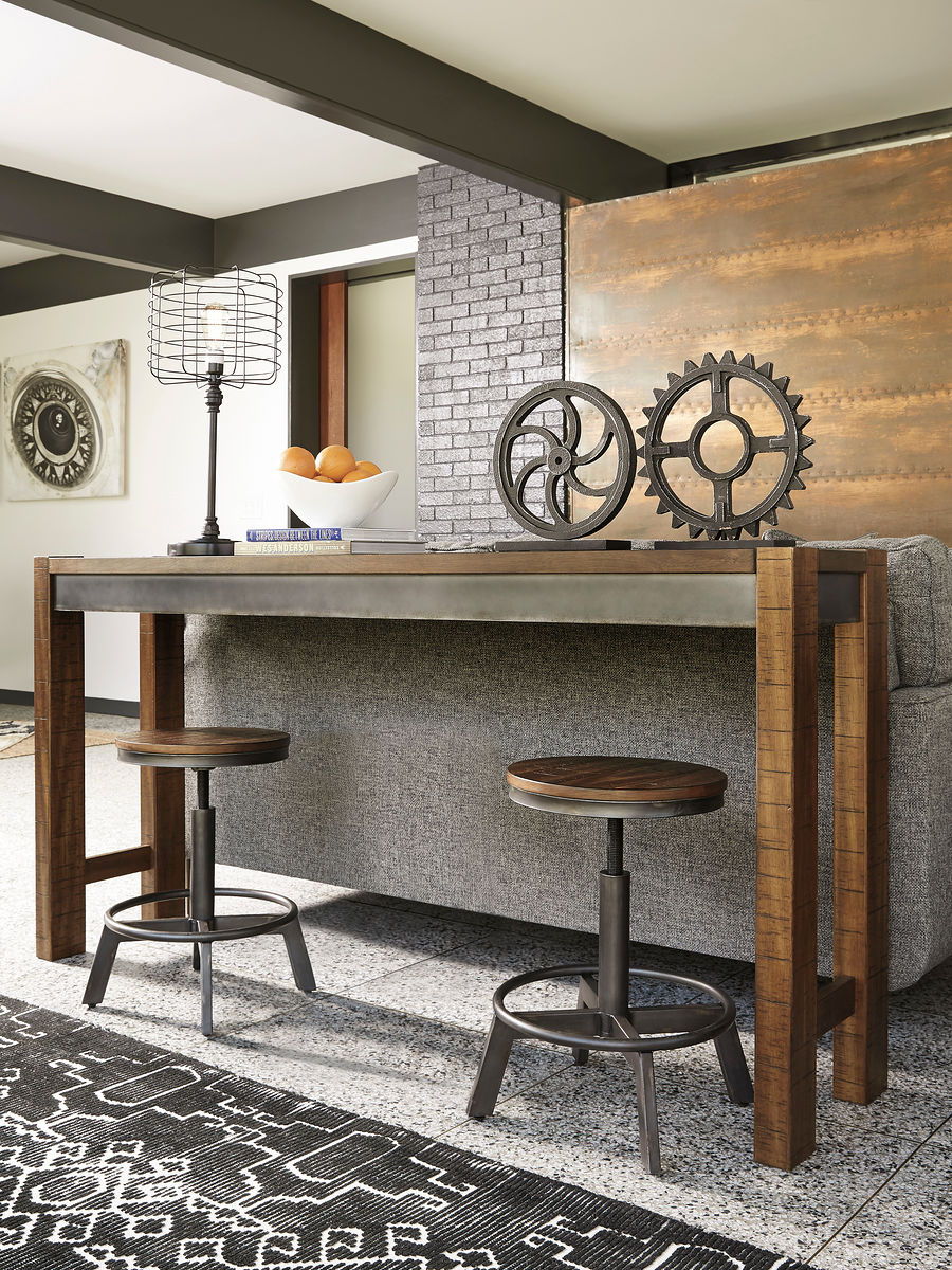 Torjin - Dark Brown - 3 Pc. - Long Counter Table, 2 Stools - Urban Living Furniture (Los Angeles, CA)