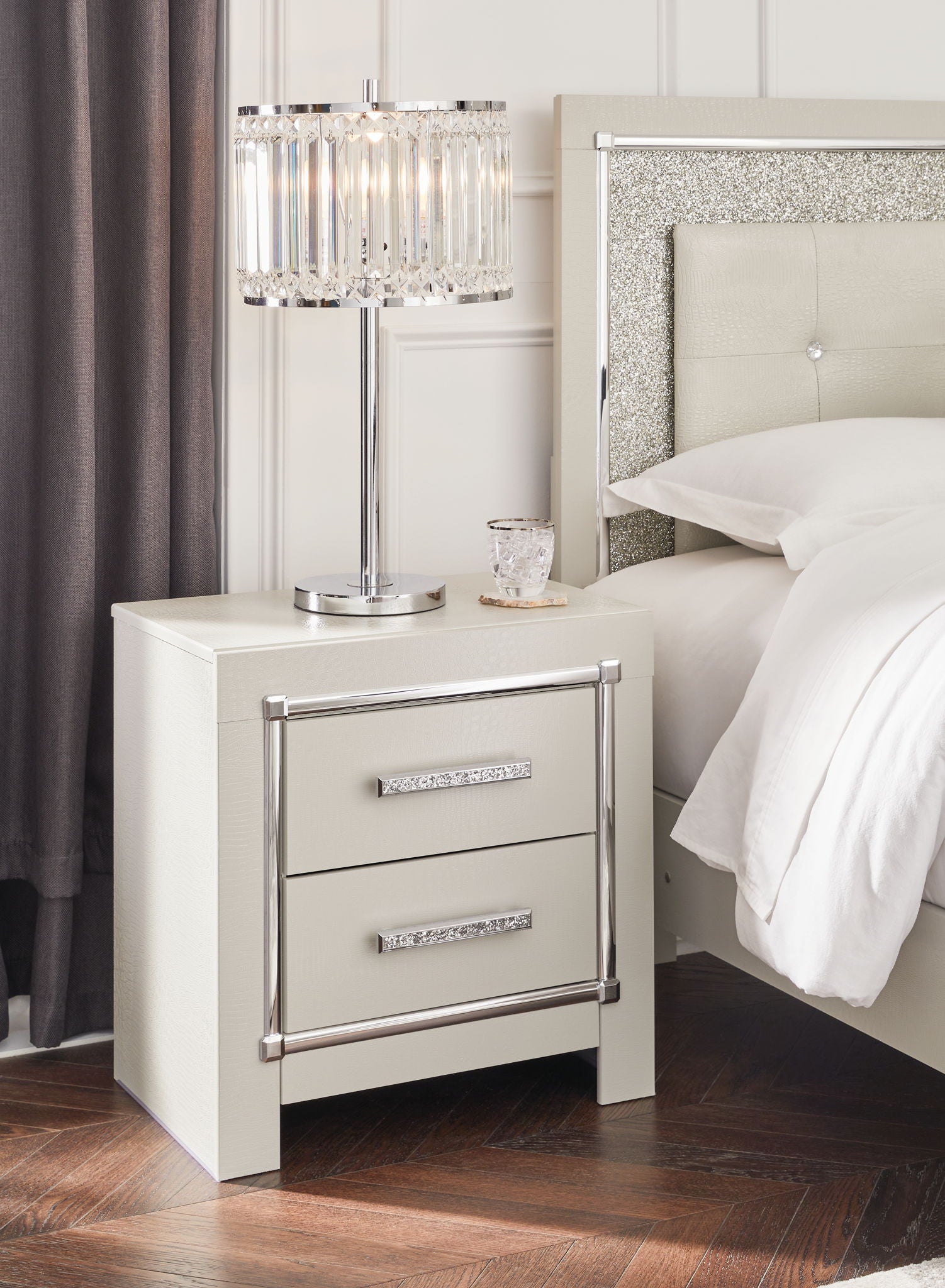 Zyniden - Silver - Two Drawer Night Stand - Urban Living Furniture (Los Angeles, CA)