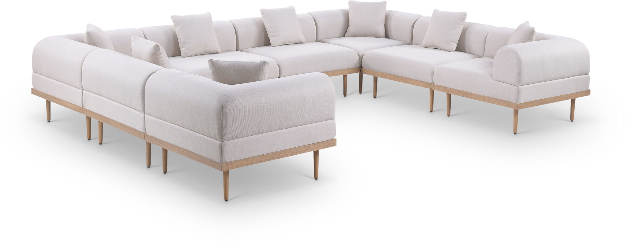 Laguna - 8 Piece Resilient Water Resistant Fabric 142" Upholstered Outdoor Patio Modular Sectional - Urban Living Furniture (Los Angeles, CA)