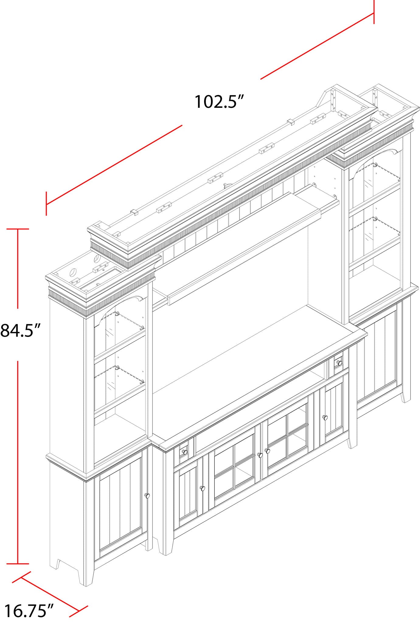 Tidewater - Console Entertainment Wall - Urban Living Furniture (Los Angeles, CA)