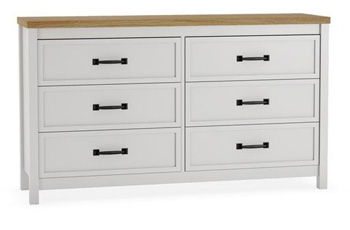 Kerisden - Six Drawer Dresser - White / Brown - Urban Living Furniture (Los Angeles, CA)