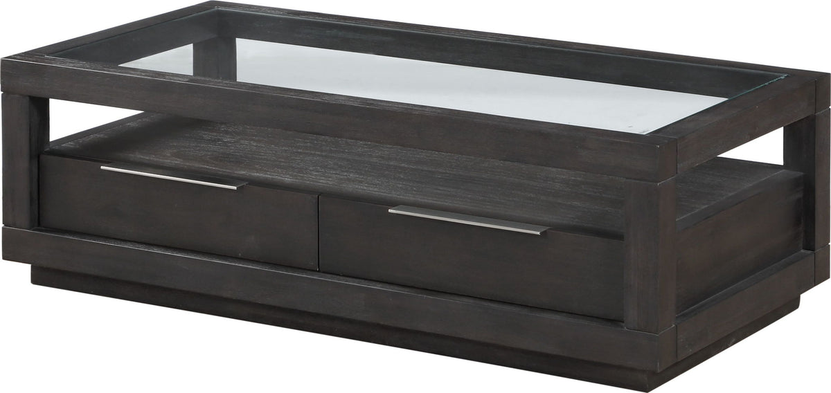 Oxford - Two Drawer Rectangular Coffee Table - Basalt Gray