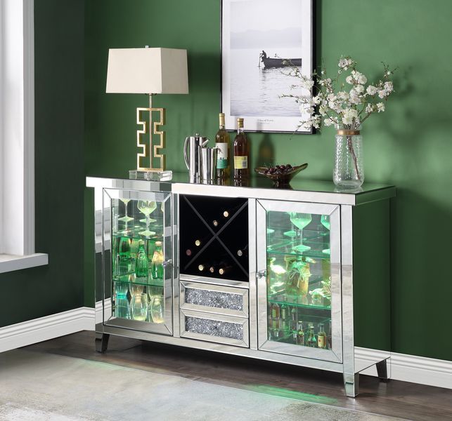 Noralie - Wine Cabinet - Mirrored & Faux Diamonds - 36" - Urban Living Furniture (Los Angeles, CA)