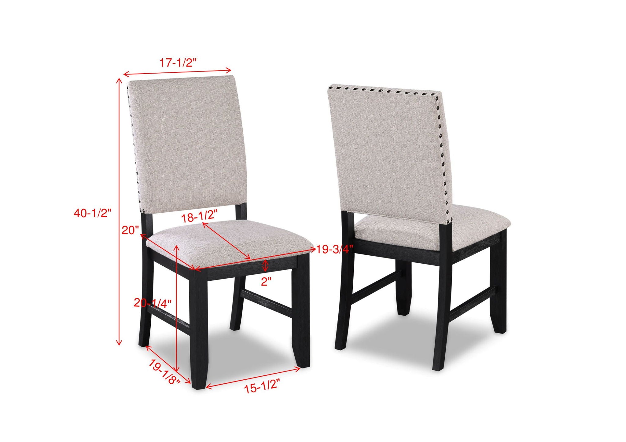 Regent - Side Chair (Set of 2) - Charcoal Black - Urban Living Furniture (Los Angeles, CA)