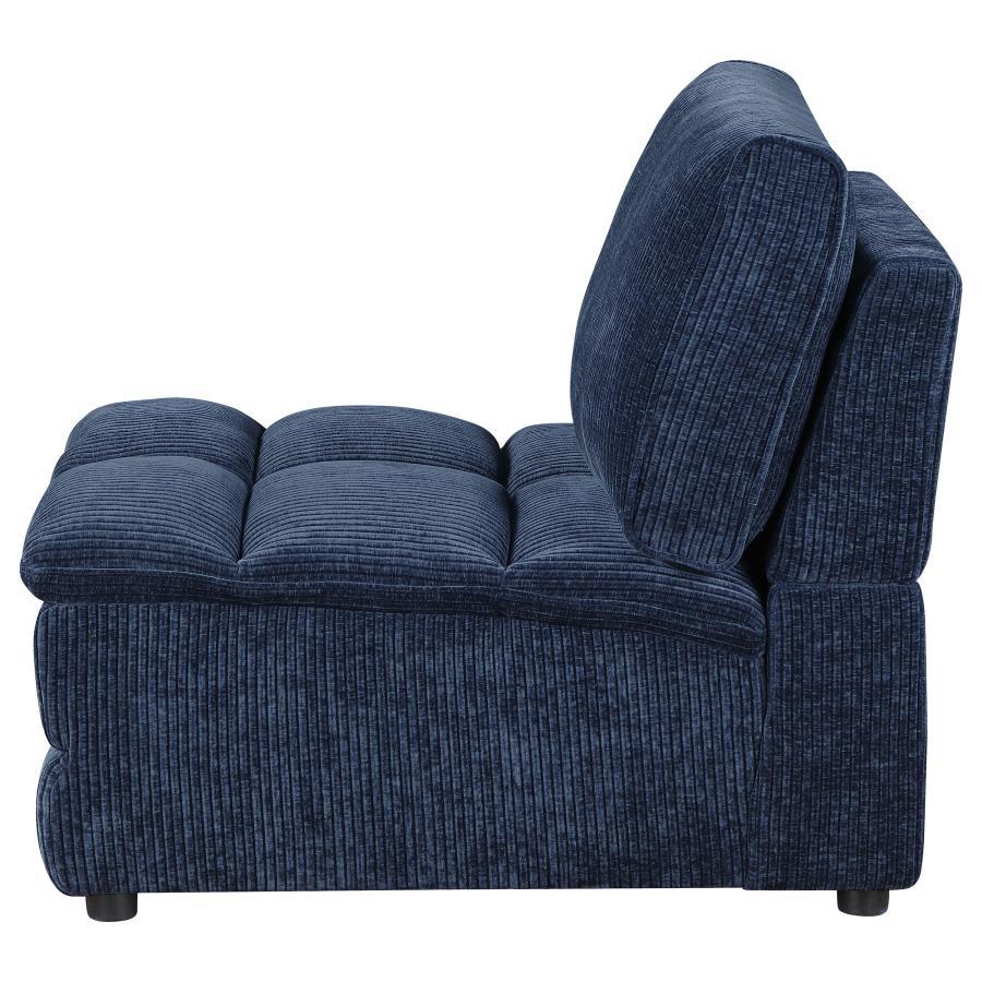 Atlantic - Corduroy Upholstered Armless Chair - Blue