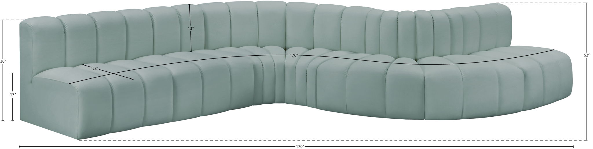 Arc - Faux Leather 7 Piece Modular Sofa - Urban Living Furniture (Los Angeles, CA)