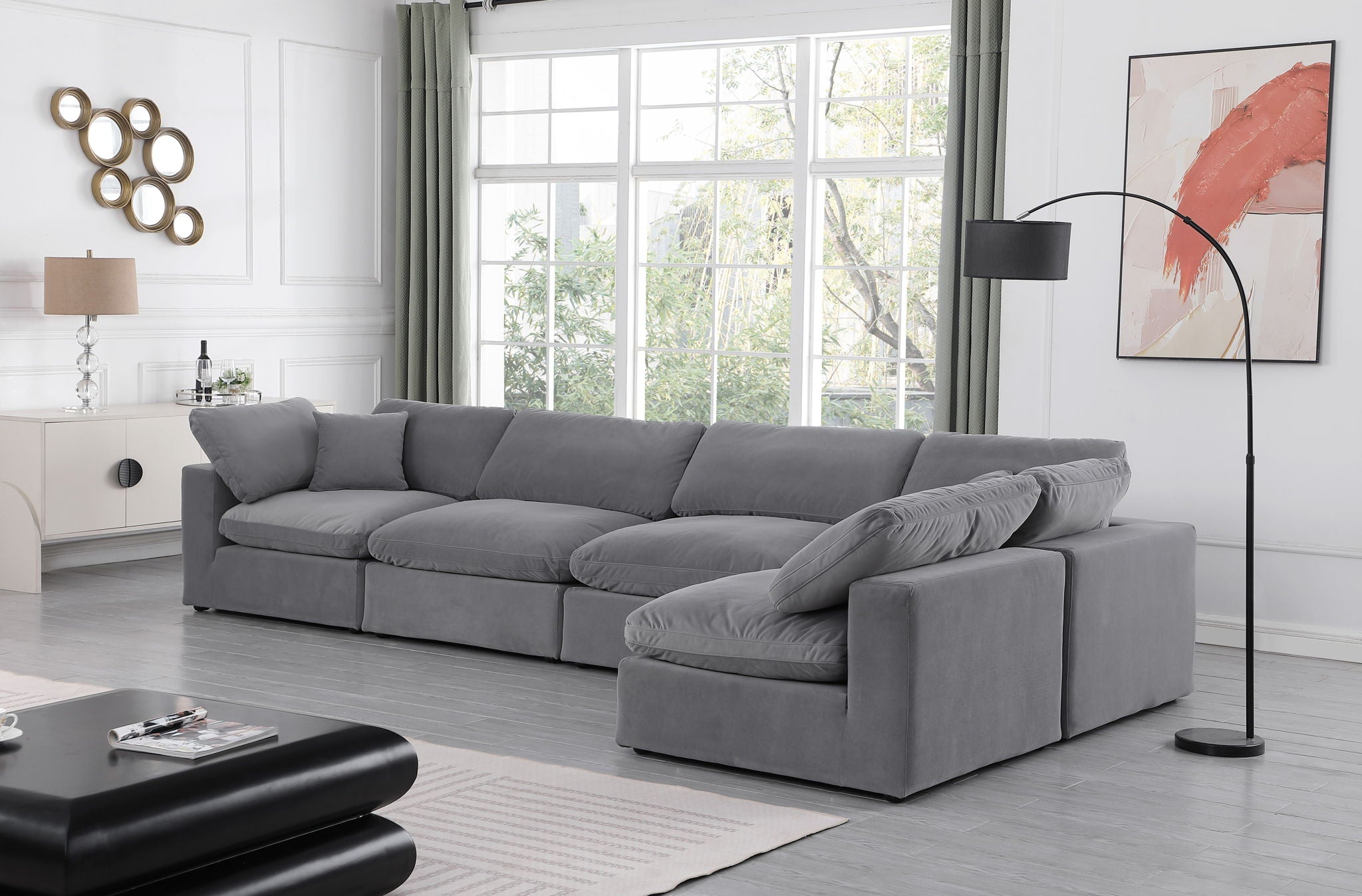 Comfy - 5 Piece Velvet Modular Sectional - Urban Living Furniture (Los Angeles, CA)