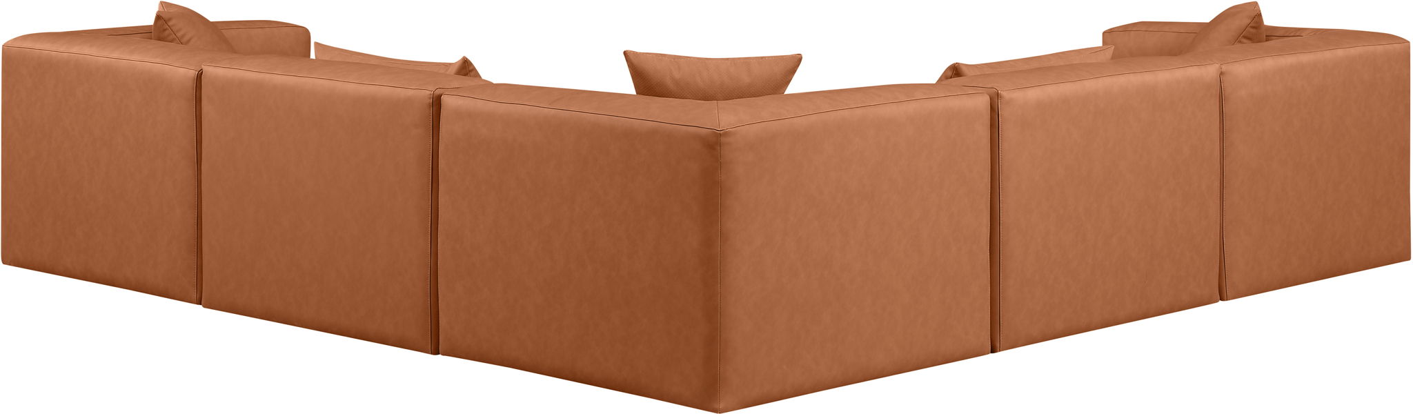 Cube - 5 Piece Modular Corner Sectional - Cognac - Urban Living Furniture (Los Angeles, CA)