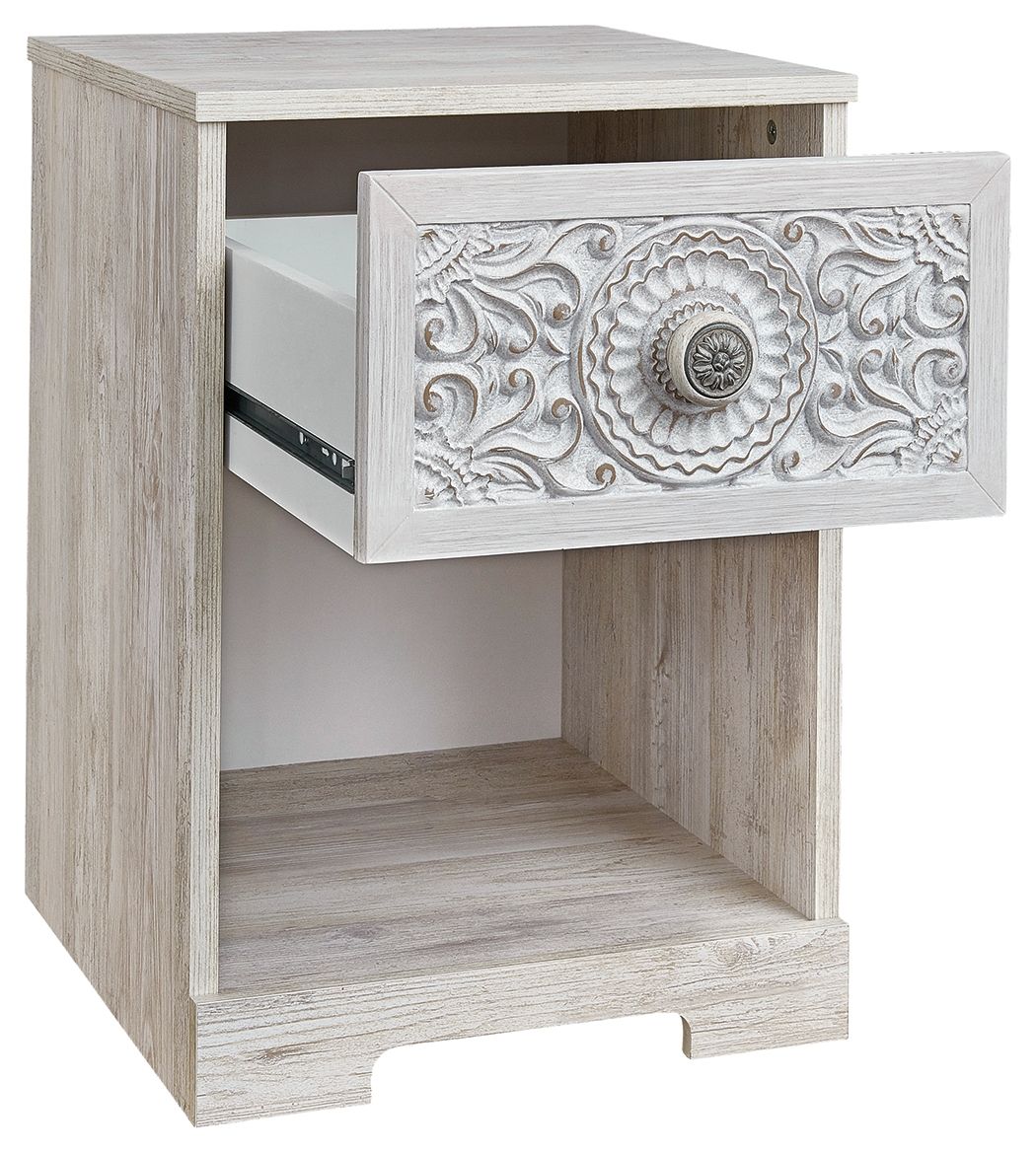 Paxberry - Whitewash - One Drawer Night Stand - Open Cubby - Urban Living Furniture (Los Angeles, CA)