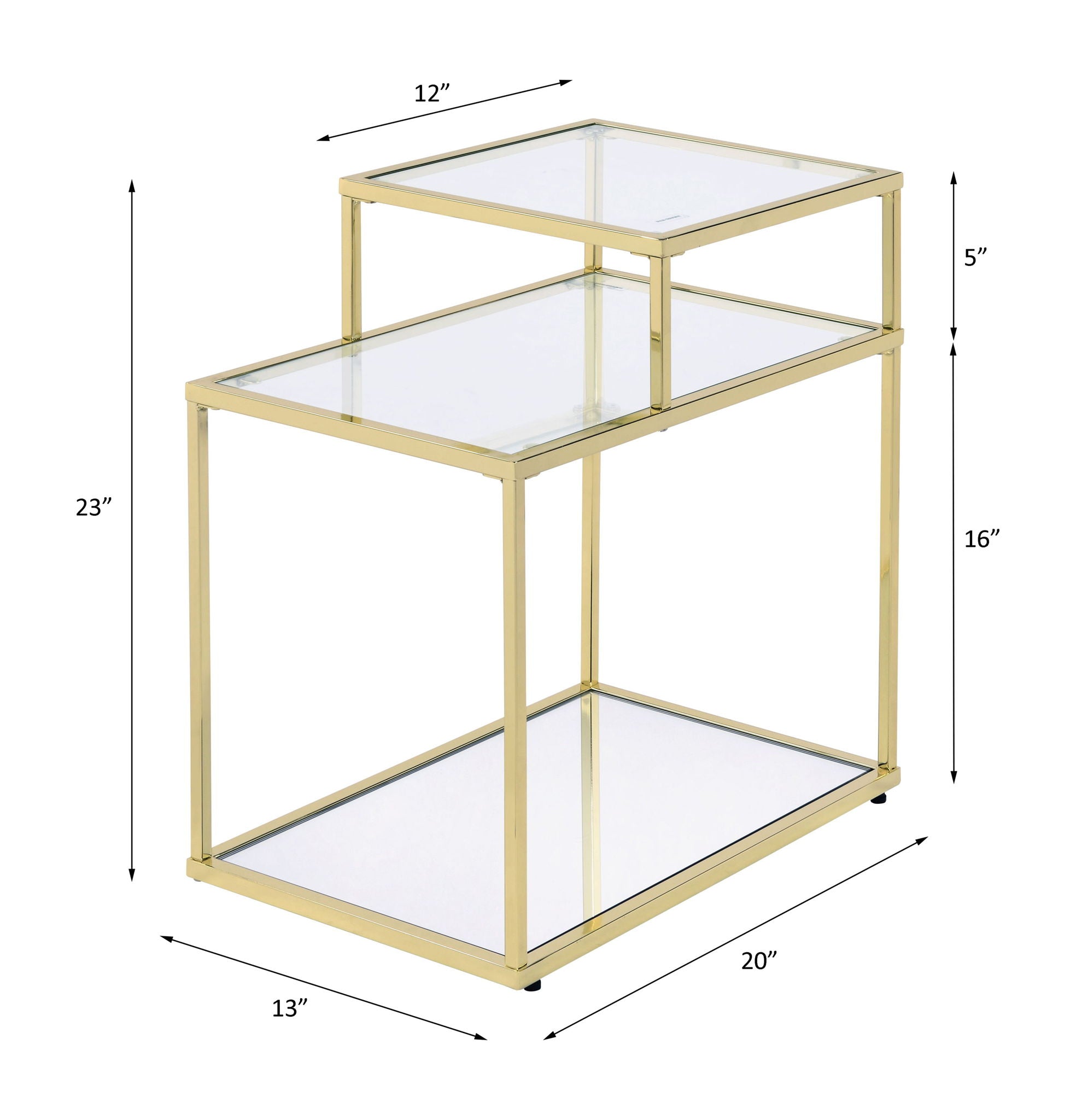 Uchenna - Accent Table - Clear Glass & Gold - Urban Living Furniture (Los Angeles, CA)