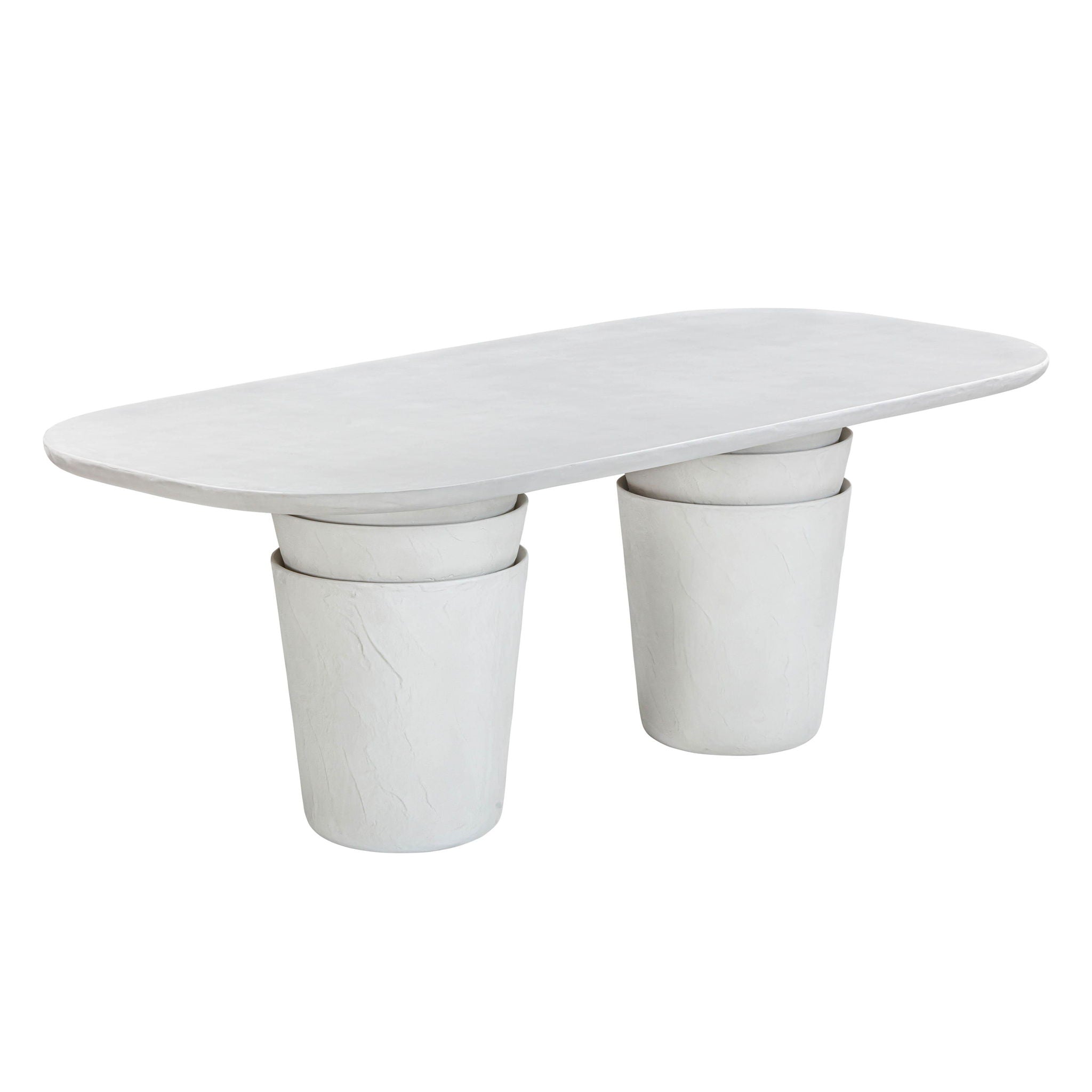 Margot - Faux Plaster Indoor / Outdoor Concrete Dining Table - Light Gray - Urban Living Furniture (Los Angeles, CA)