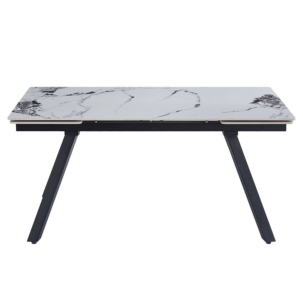 Damita - Ceramic Top Dining Table - White & Black - Urban Living Furniture (Los Angeles, CA)