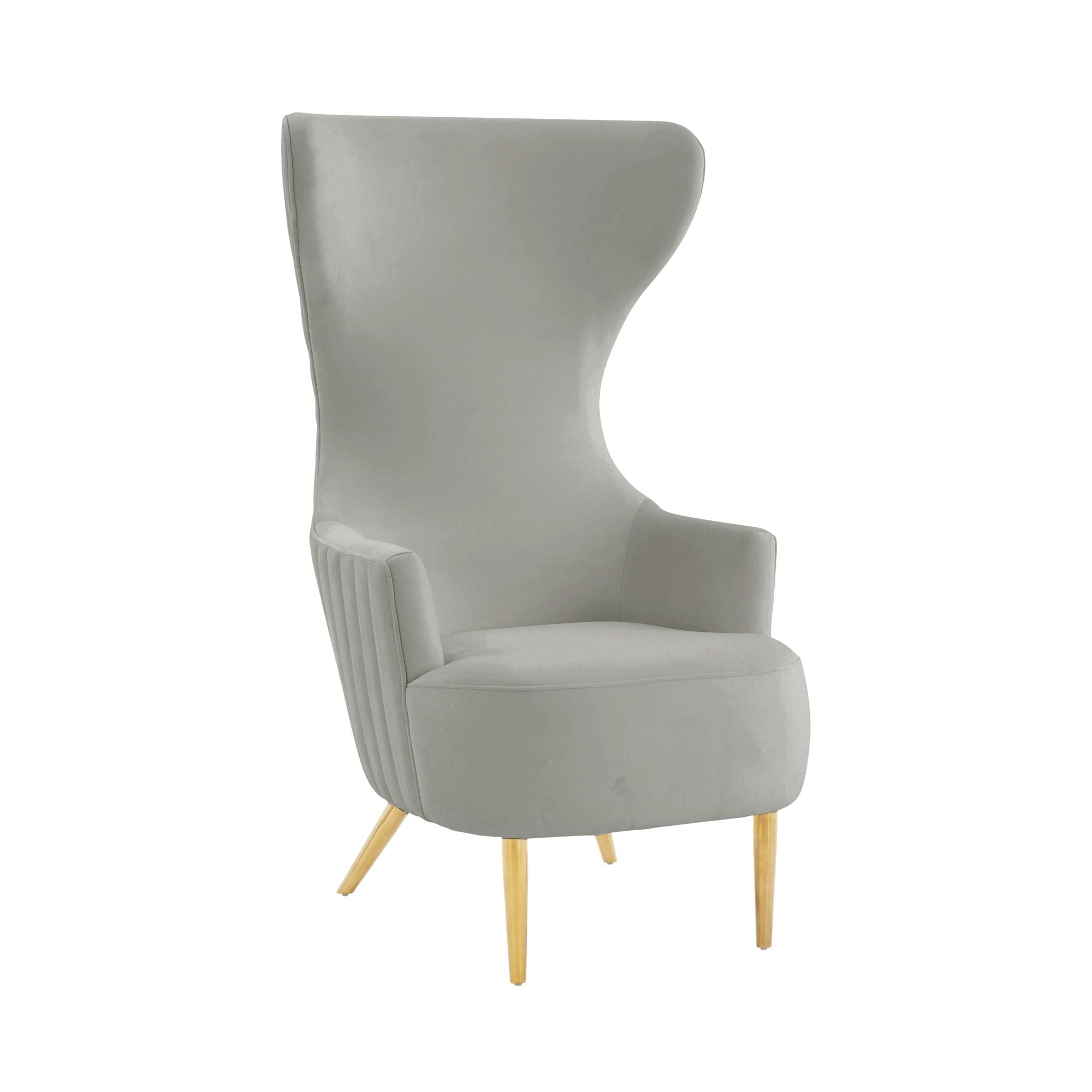 Julia - Velvet Channel Tufted Wingback Chair - Urban Living Furniture (Los Angeles, CA)