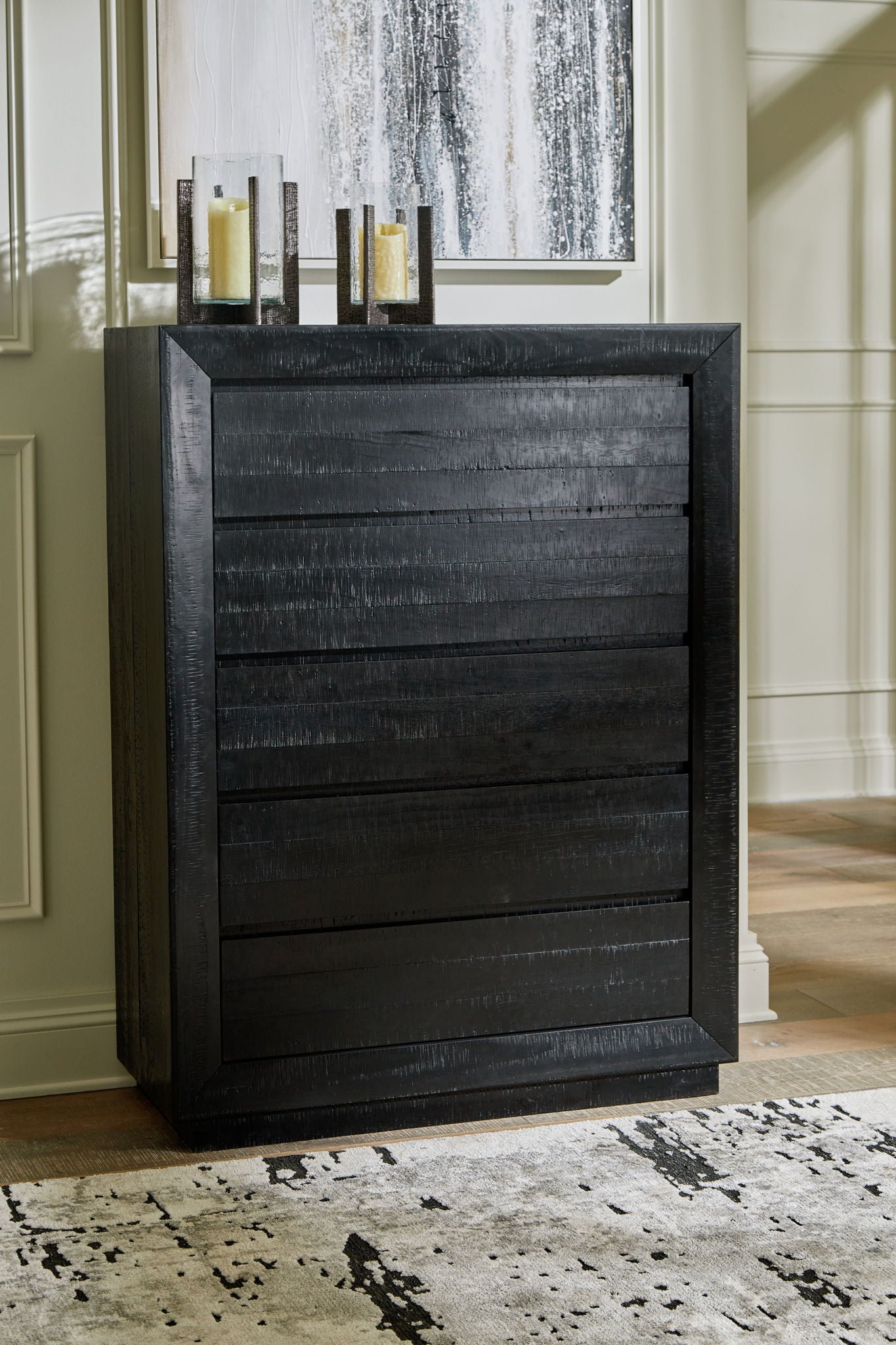 Londer - Black - Five Drawer Chest - Urban Living Furniture (Los Angeles, CA)