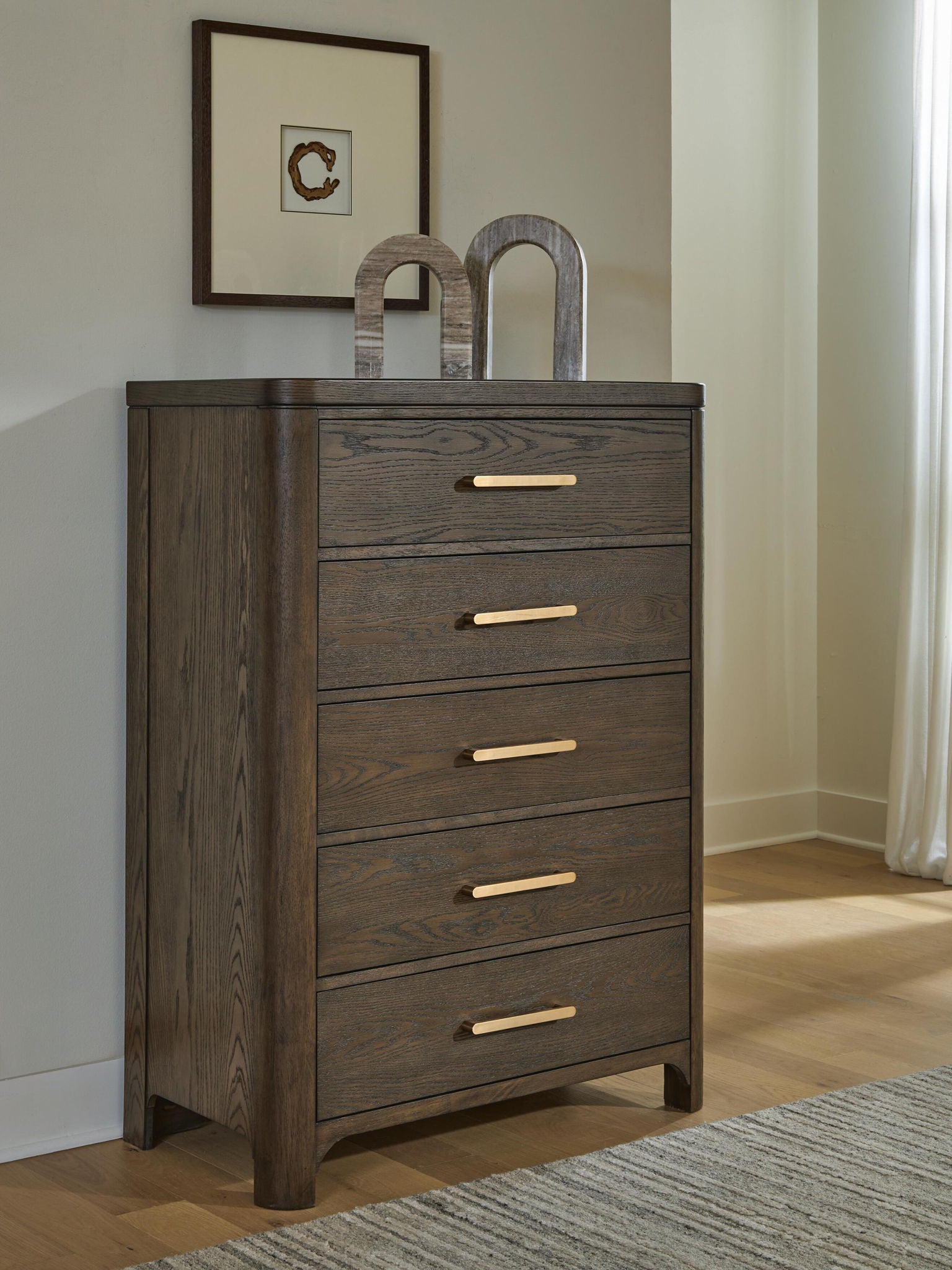Radkin - Five Drawer Chest - Burnished Brown - Urban Living Furniture (Los Angeles, CA)