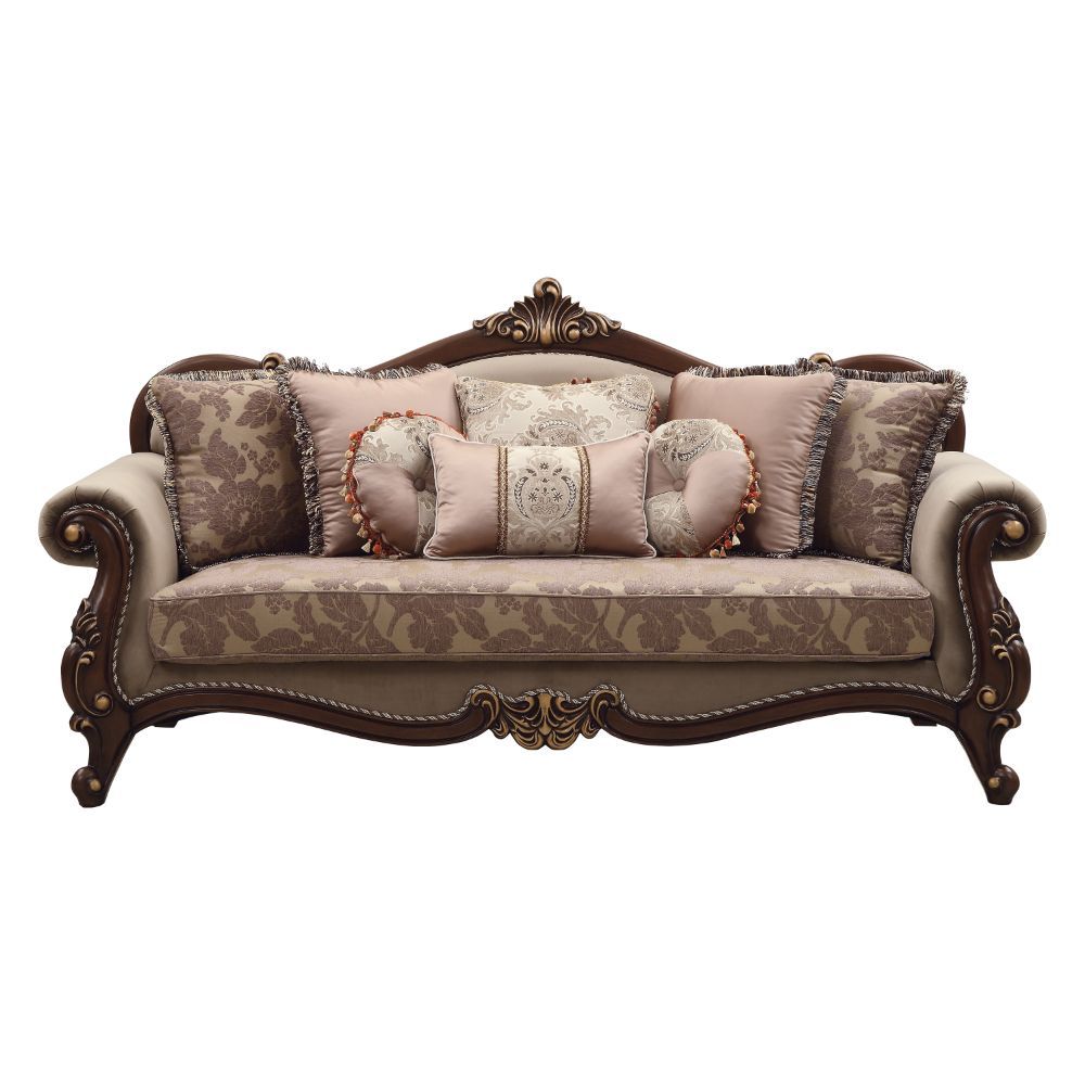Mehadi - Sofa With 8 Pillows - Velvet & Walnut - Urban Living Furniture (Los Angeles, CA)