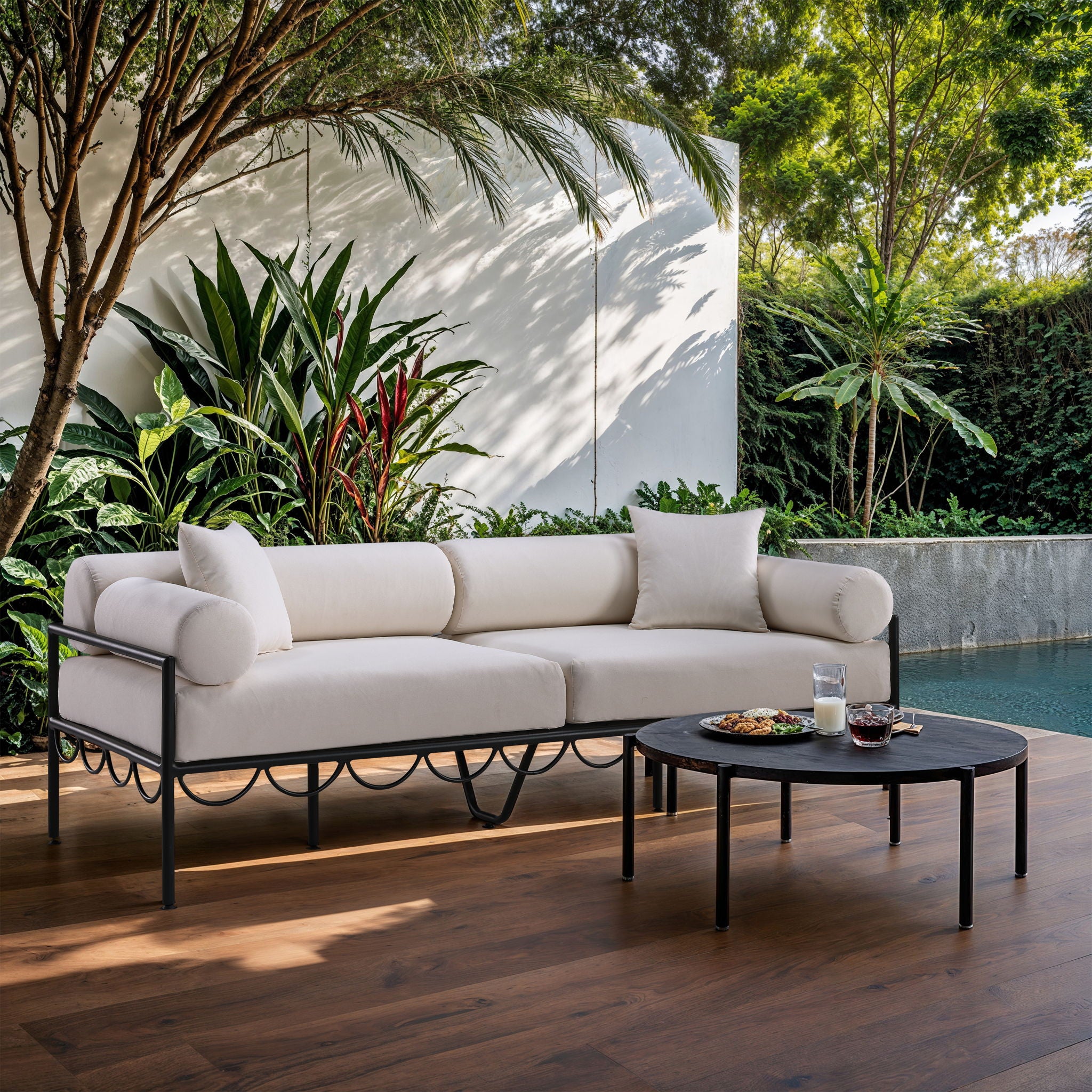 Portofino - Resilient Water Repellent Fabric 85.75" Upholstered Outdoor Patio Sofa - Urban Living Furniture (Los Angeles, CA)