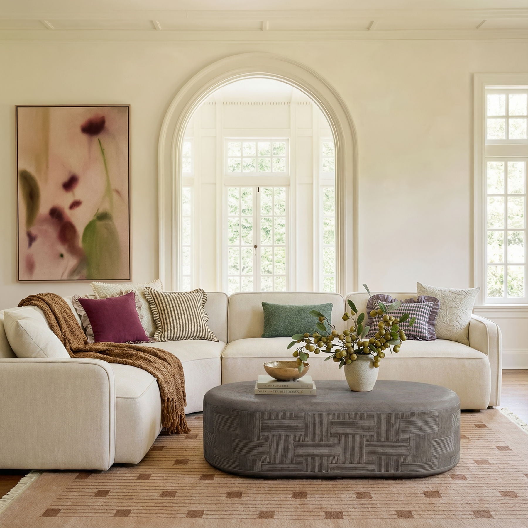 Suraya - Concrete Rounded Coffee Table - Urban Living Furniture (Los Angeles, CA)