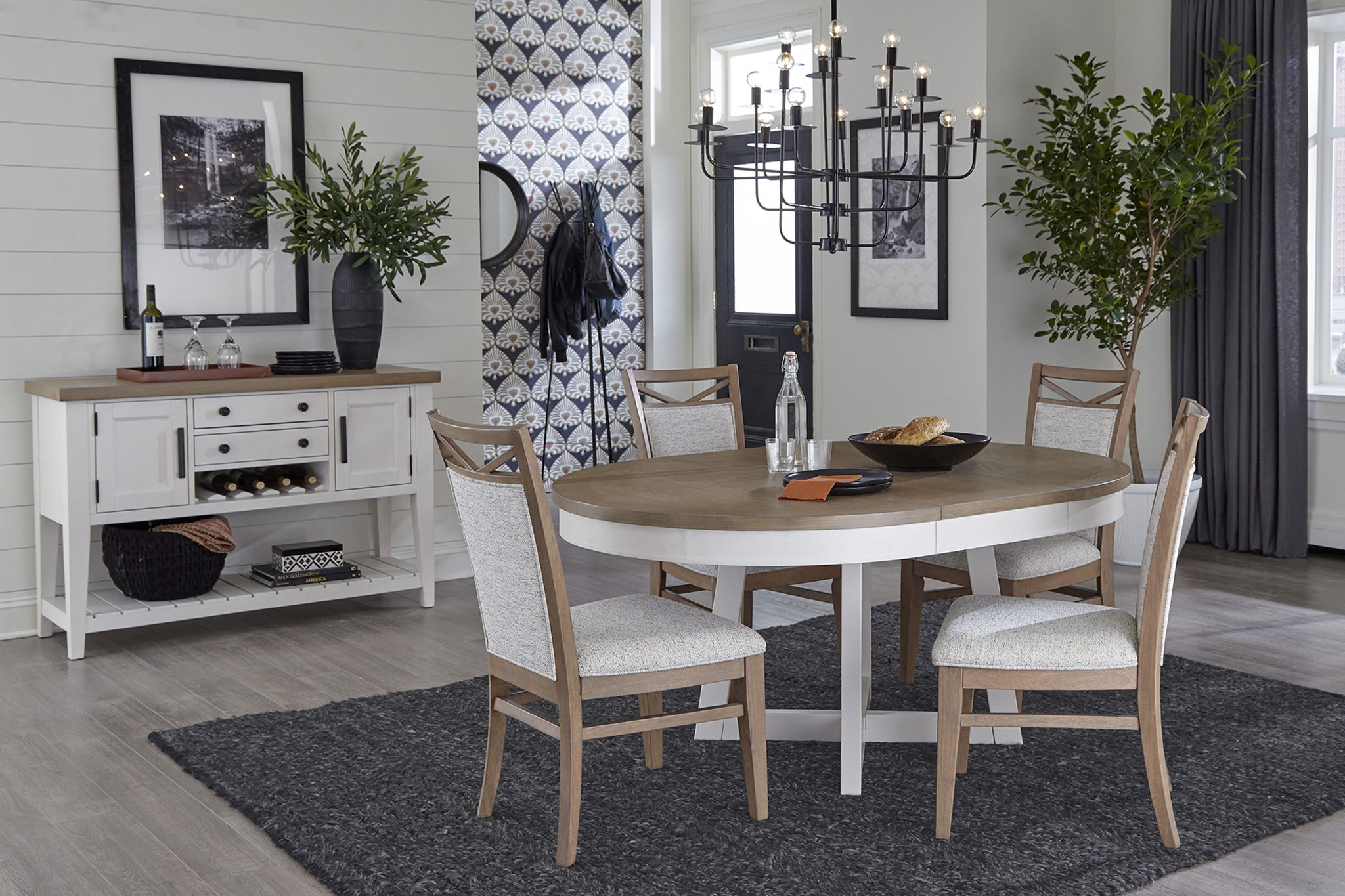 Americana Modern Dining - Round Extendable Dining Table - Cotton - Urban Living Furniture (Los Angeles, CA)