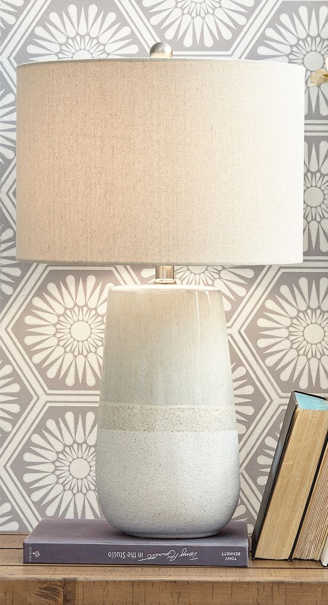 Shavon - Beige / White - Ceramic Table Lamp - Urban Living Furniture (Los Angeles, CA)