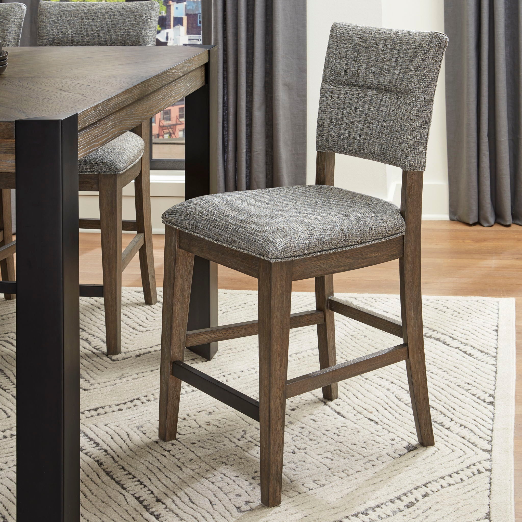 Cedar Fork - 54" Dining Square Counter Table With 4 Counter Stools - Smoked Arabica - Urban Living Furniture (Los Angeles, CA)