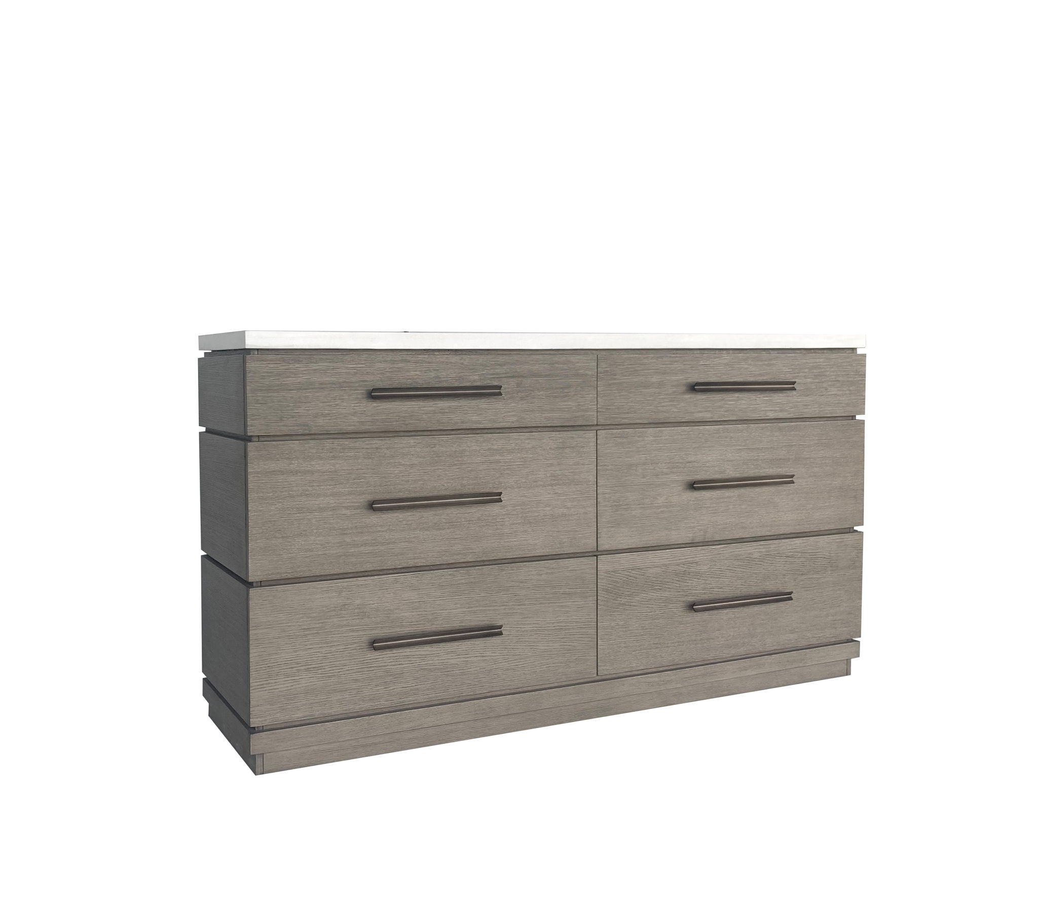 Pure Modern Bedroom - 6 Drawer Dresser And Mirror - Moonstone - Urban Living Furniture (Los Angeles, CA)