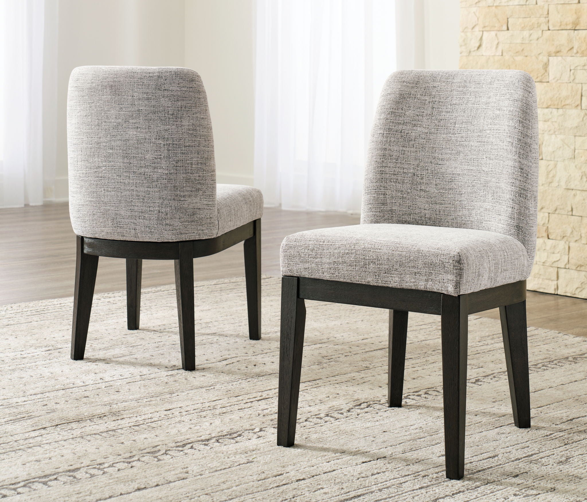 Burkhaus - Dining UPH Side Chair (Set of 2) - Beige / Dark Brown - Urban Living Furniture (Los Angeles, CA)