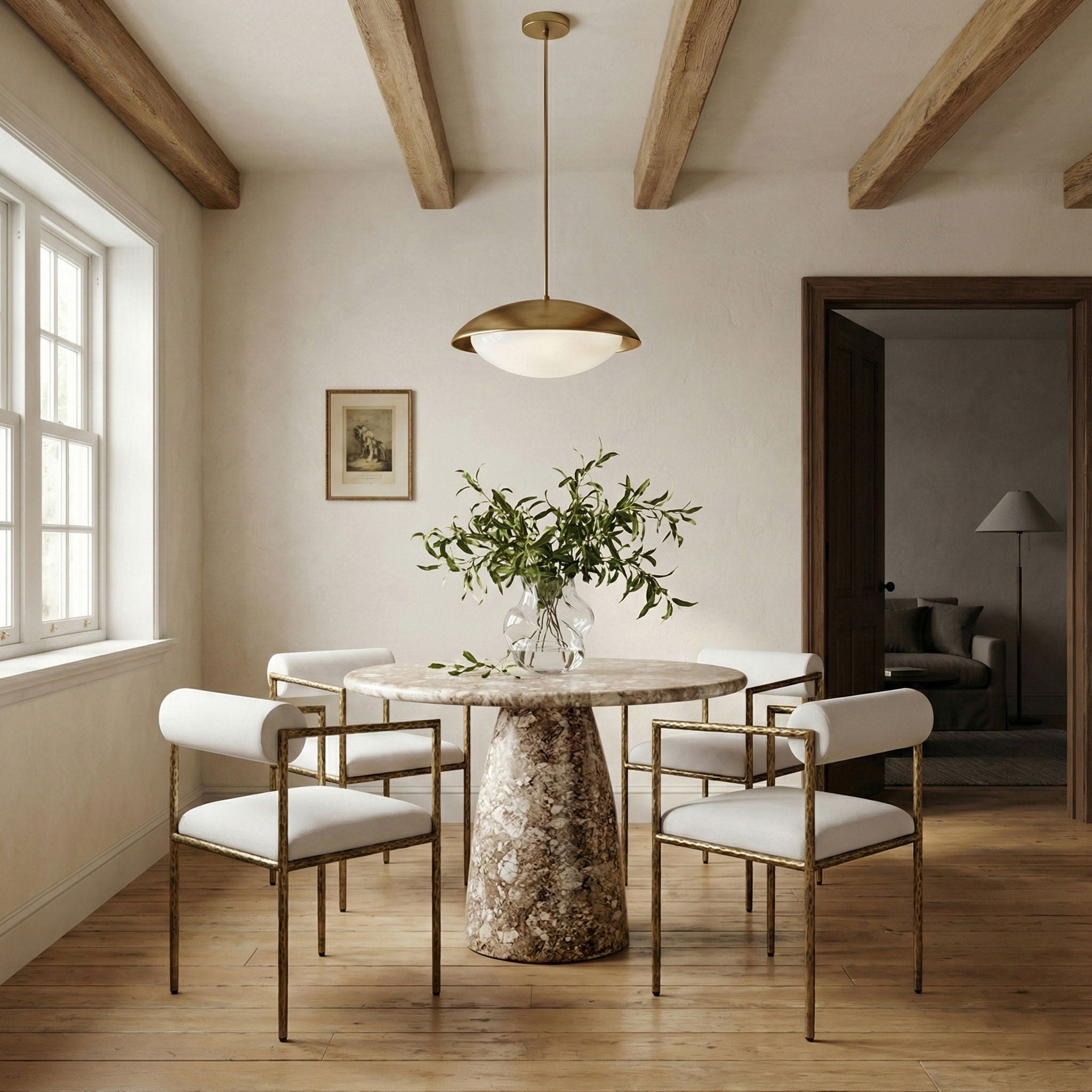 Axis - Linen Textured Cream Fabric Upholstered Dining Chair (Set of 2) - Urban Living Furniture (Los Angeles, CA)