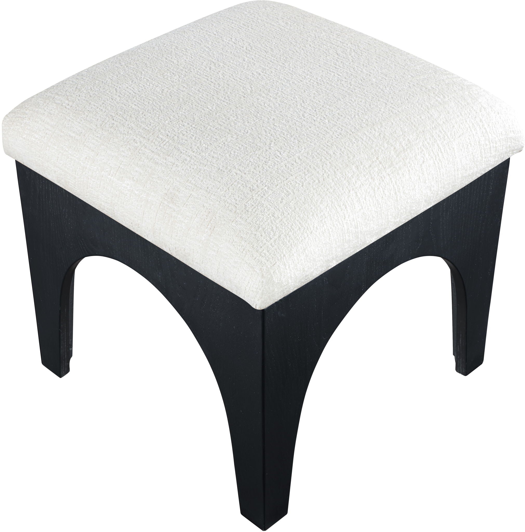 Lawson - Chenille Fabric Ottoman - Black Base