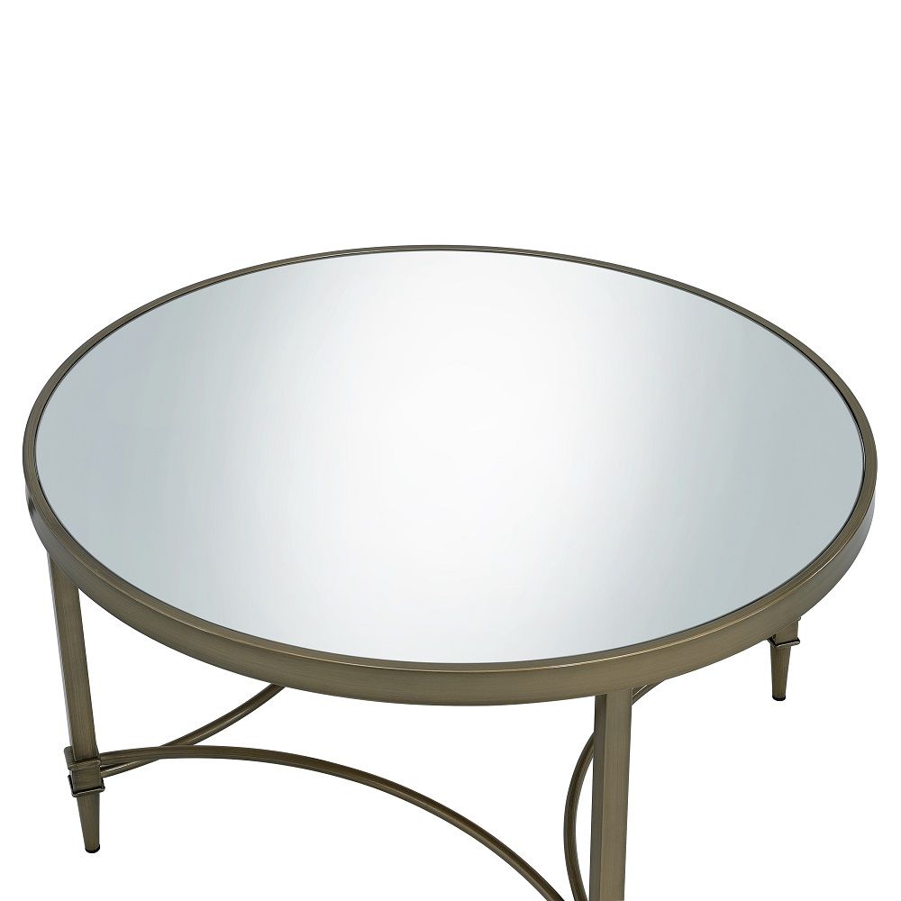 Aditya - Coffee Table - Mirrored & Antique Brass - Urban Living Furniture (Los Angeles, CA)